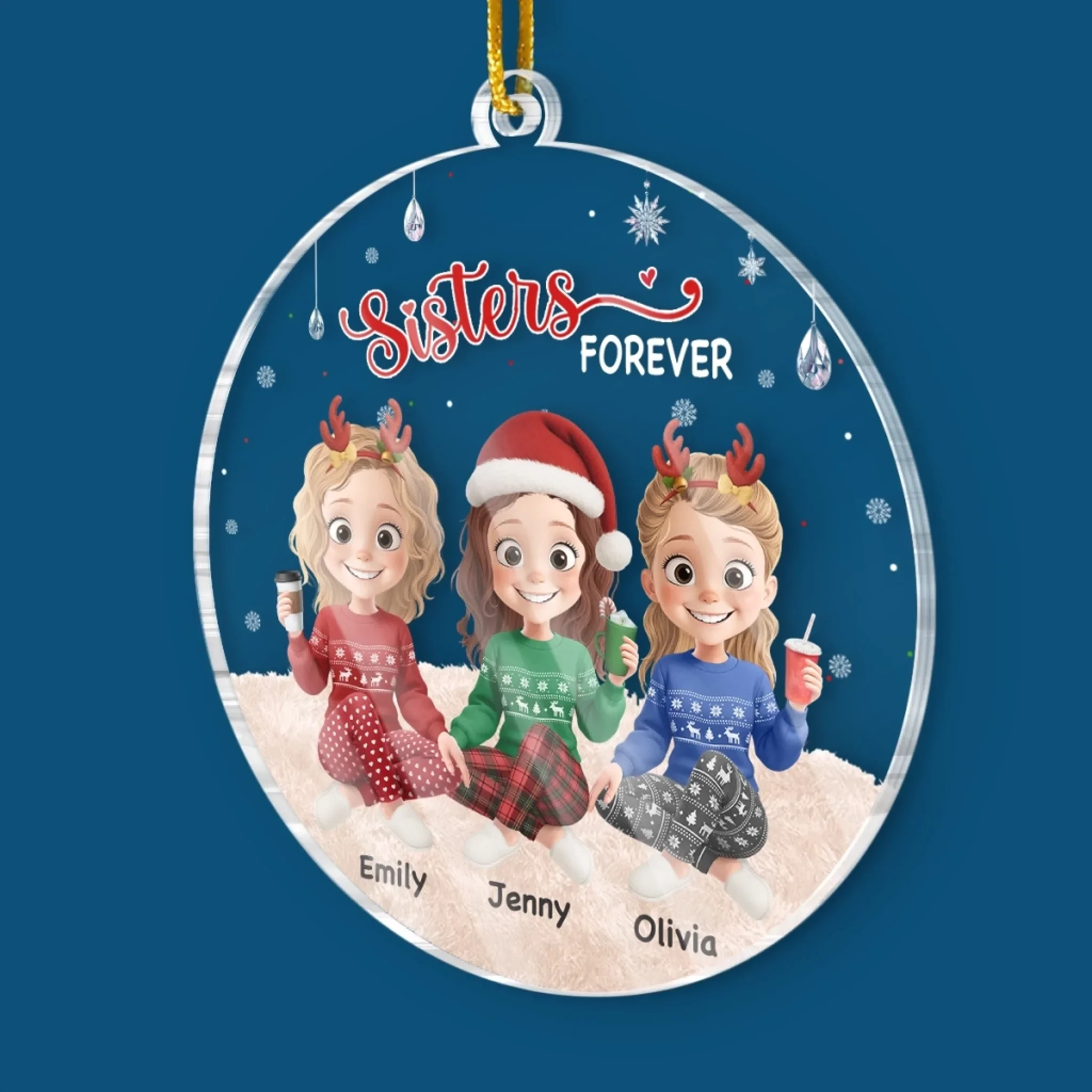 Custom Acrylic Ornament - Personalized Christmas Best Friend Birthday Gifts For Women, Besties, Sisters, BFF - Best Friends, Always And Forever - Image 3