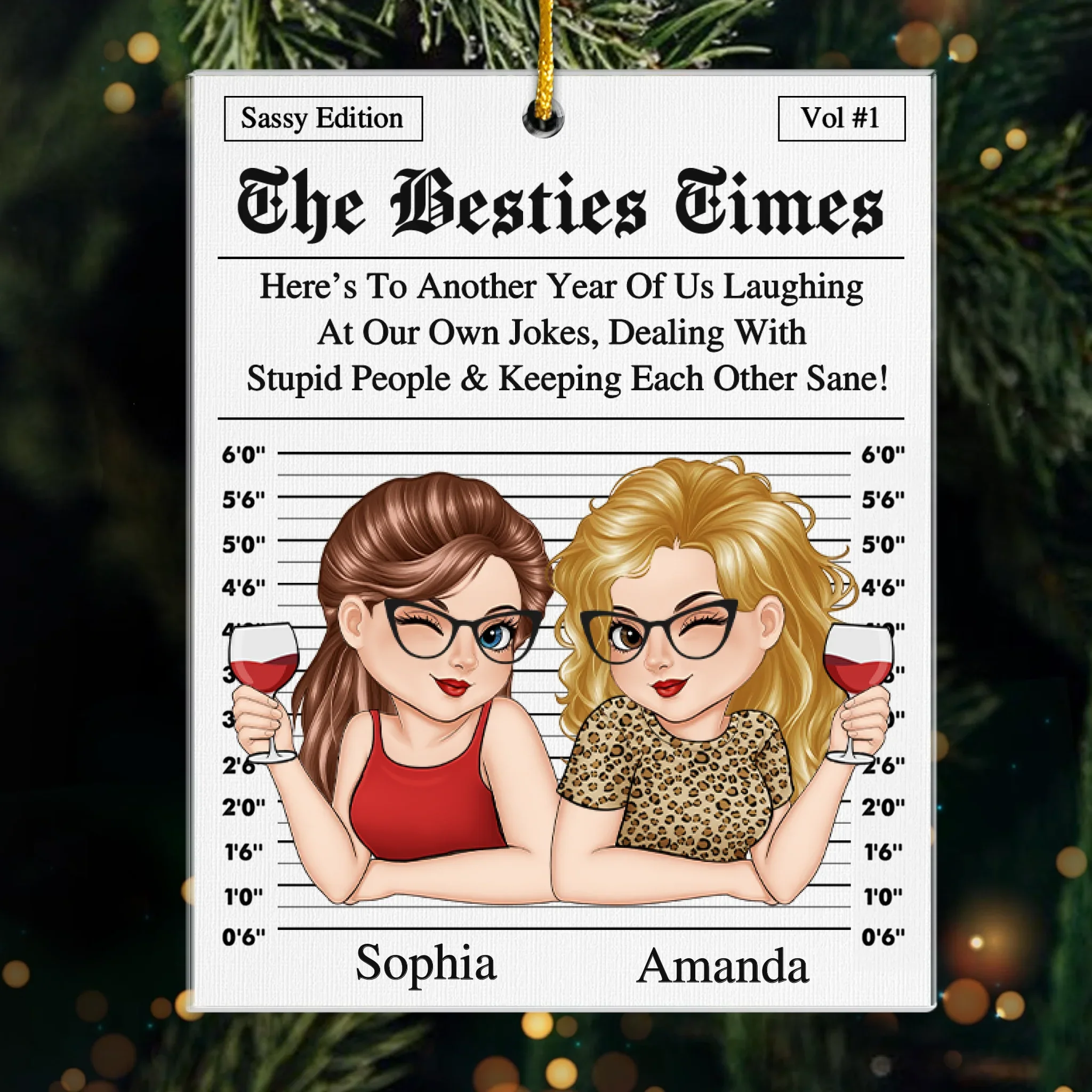 Custom Acrylic Ornament - Personalized Christmas Best Friend Birthday Gifts For Women, Besties, Sisters, BFF - Together, No Matter The Weather - Image 2