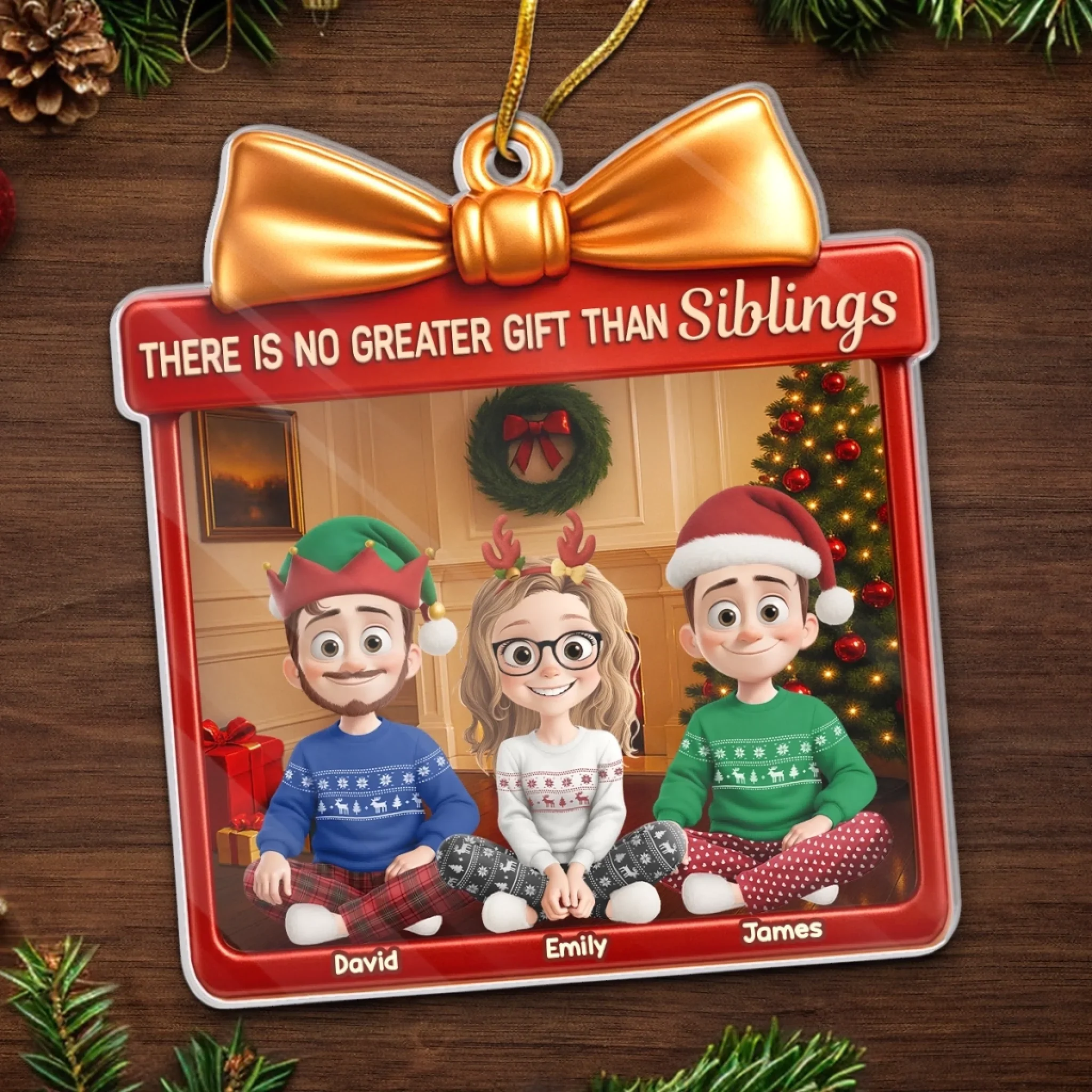 Custom Acrylic Ornament - Personalized Christmas Birthday Gifts For Brother, Sister - Home Glows Bright - Image 5
