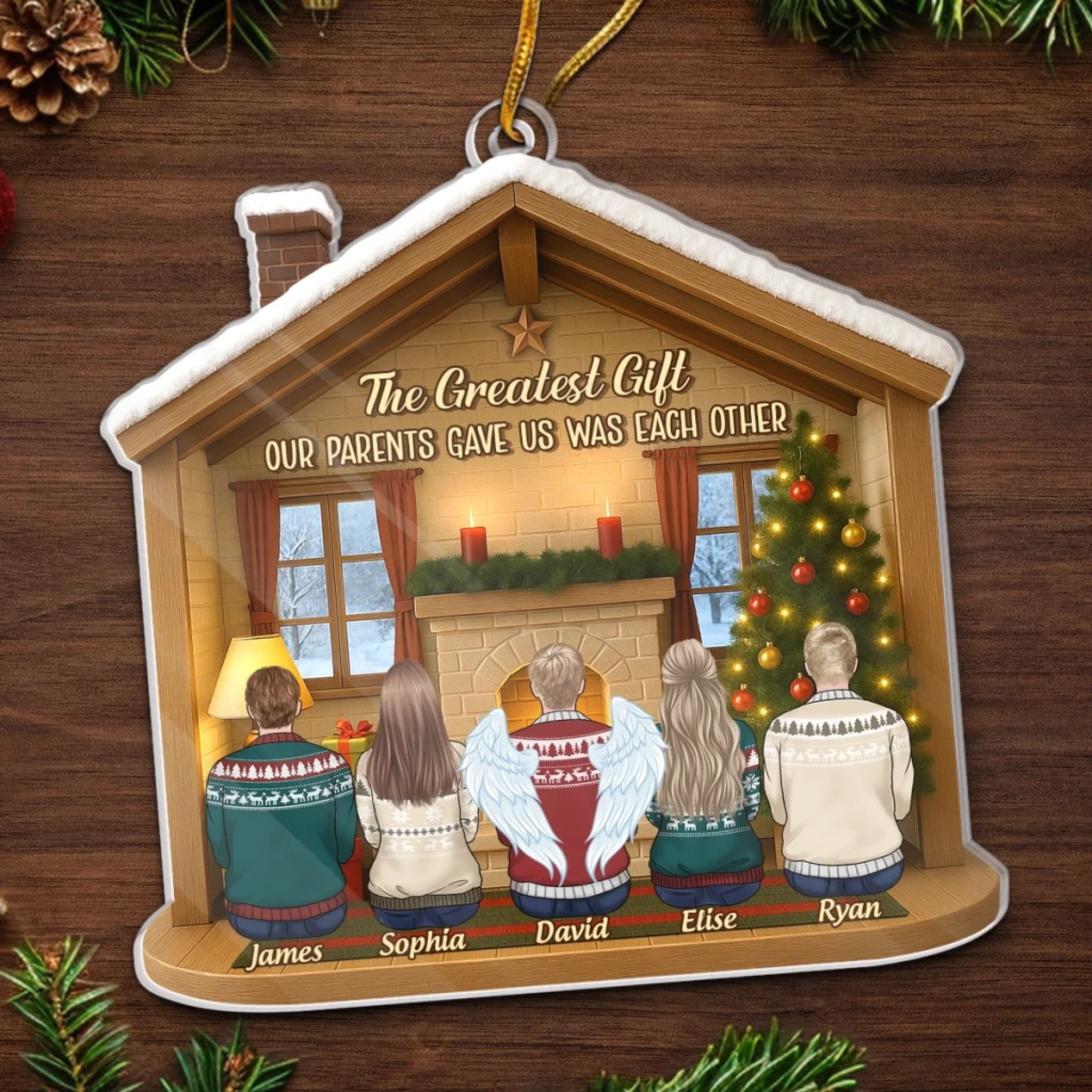 Custom Acrylic Ornament - Personalized Christmas Birthday Gifts For Brother, Sister - Side By Side Since Day One - Image 5