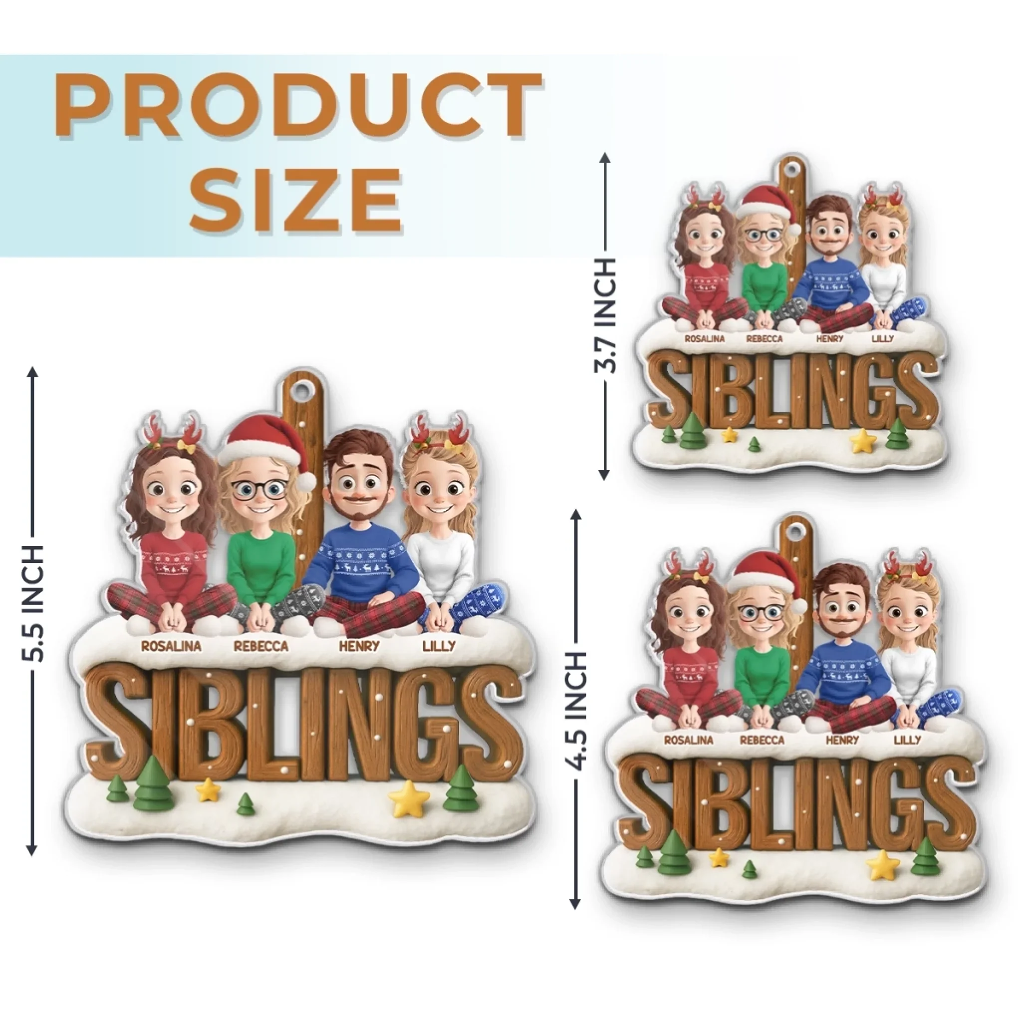 Custom Acrylic Ornament - Personalized Christmas Birthday Gifts For Brother, Sister - Together Through It All - Image 6