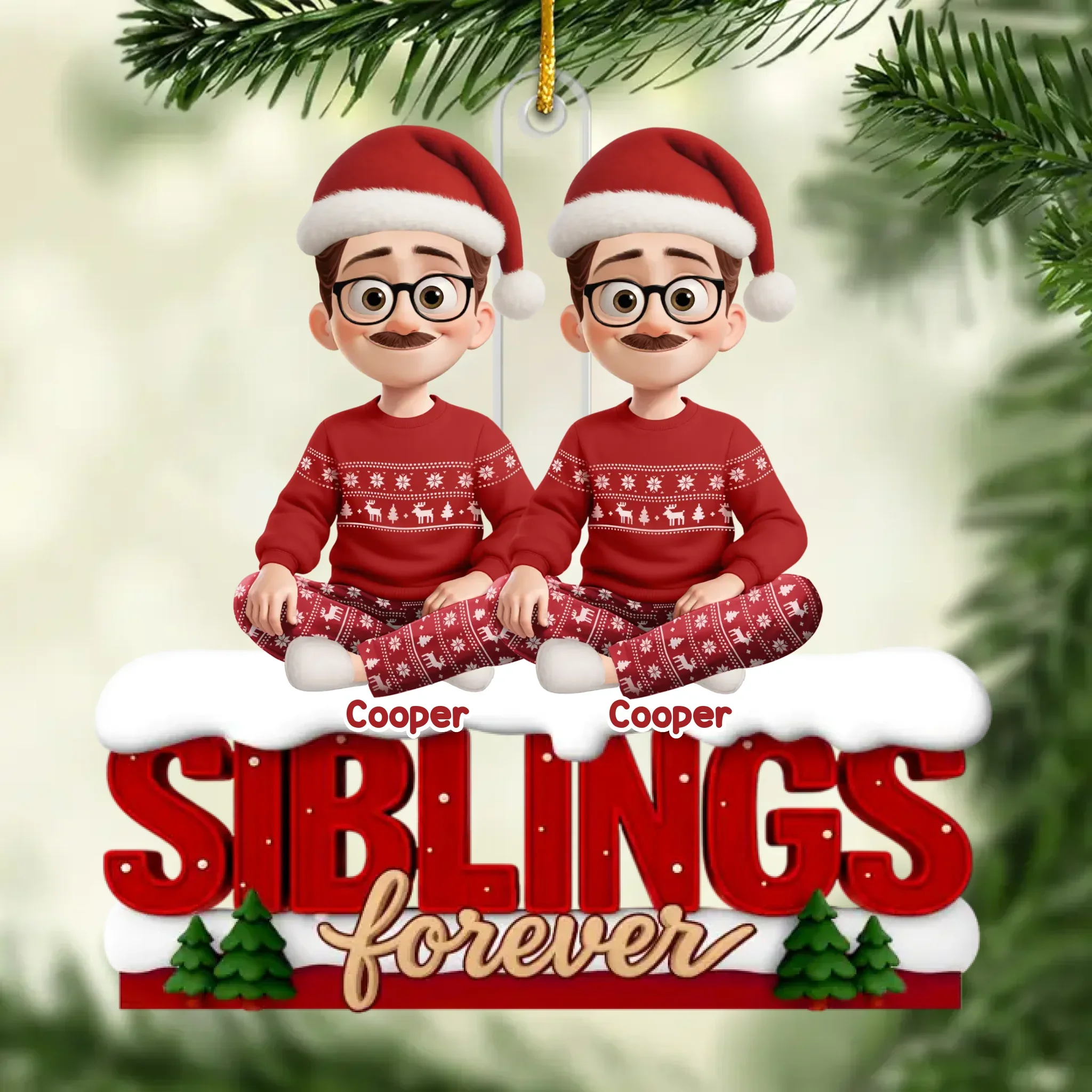 Custom Acrylic Ornament - Personalized Christmas Birthday Gifts For Brother, Sister - Together We Make Life Brighter - Image 2