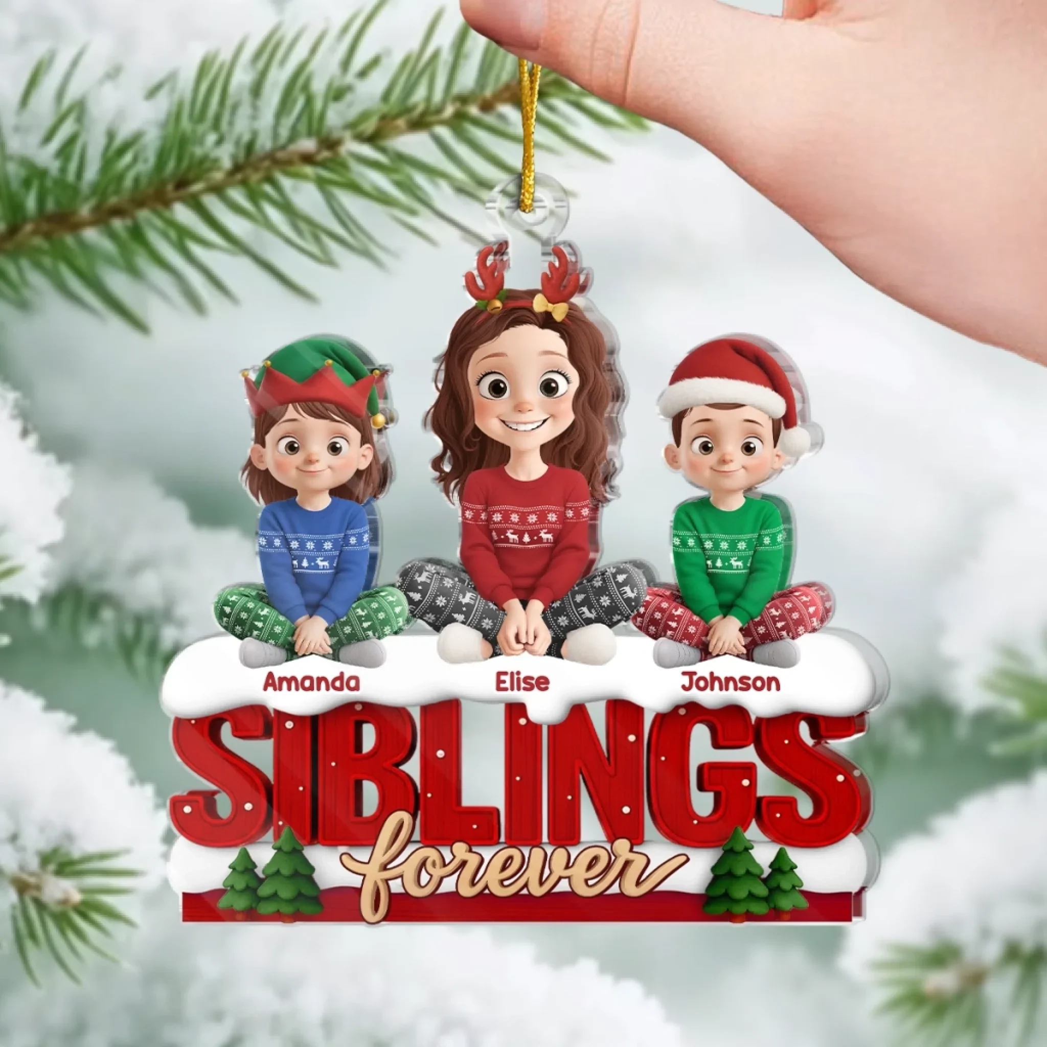 Custom Acrylic Ornament - Personalized Christmas Birthday Gifts For Brother, Sister - Together We Make Life Brighter - Image 4