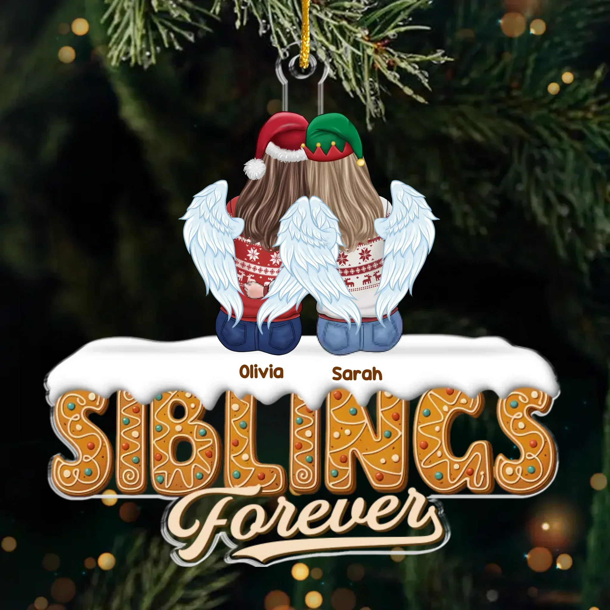 Custom Acrylic Ornament - Personalized Christmas Birthday Gifts For Brother, Sister - You Keep Me Grounded - Image 2