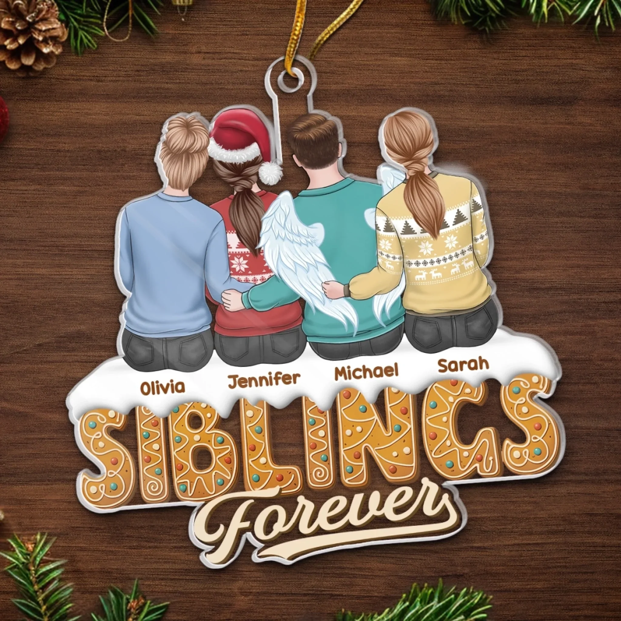 Custom Acrylic Ornament - Personalized Christmas Birthday Gifts For Brother, Sister - You Keep Me Grounded - Image 5