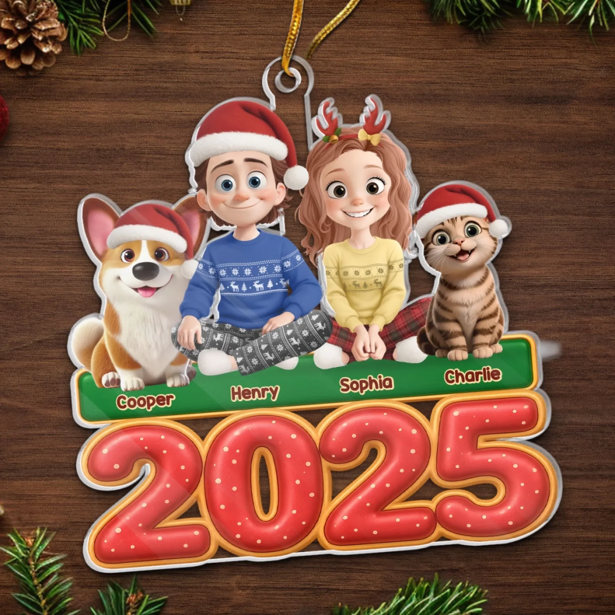 Custom Acrylic Ornament - Personalized Christmas Birthday Gifts For Dog Cat Lovers, Dog Dad And Mom, Cat Owners - Pawprints On Our Love Story - Image 5
