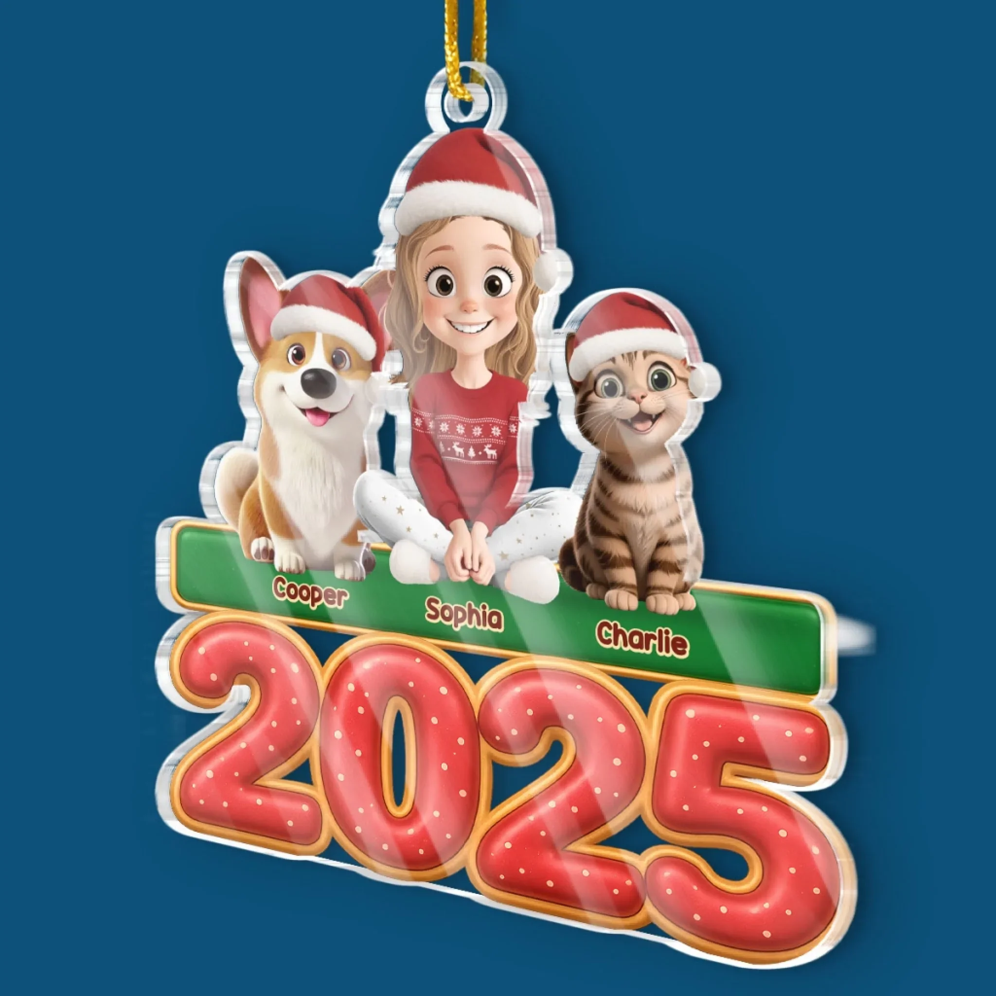 Custom Acrylic Ornament - Personalized Christmas Birthday Gifts For Dog Cat Lovers, Dog Dad And Mom, Cat Owners - Together Furever - Image 3