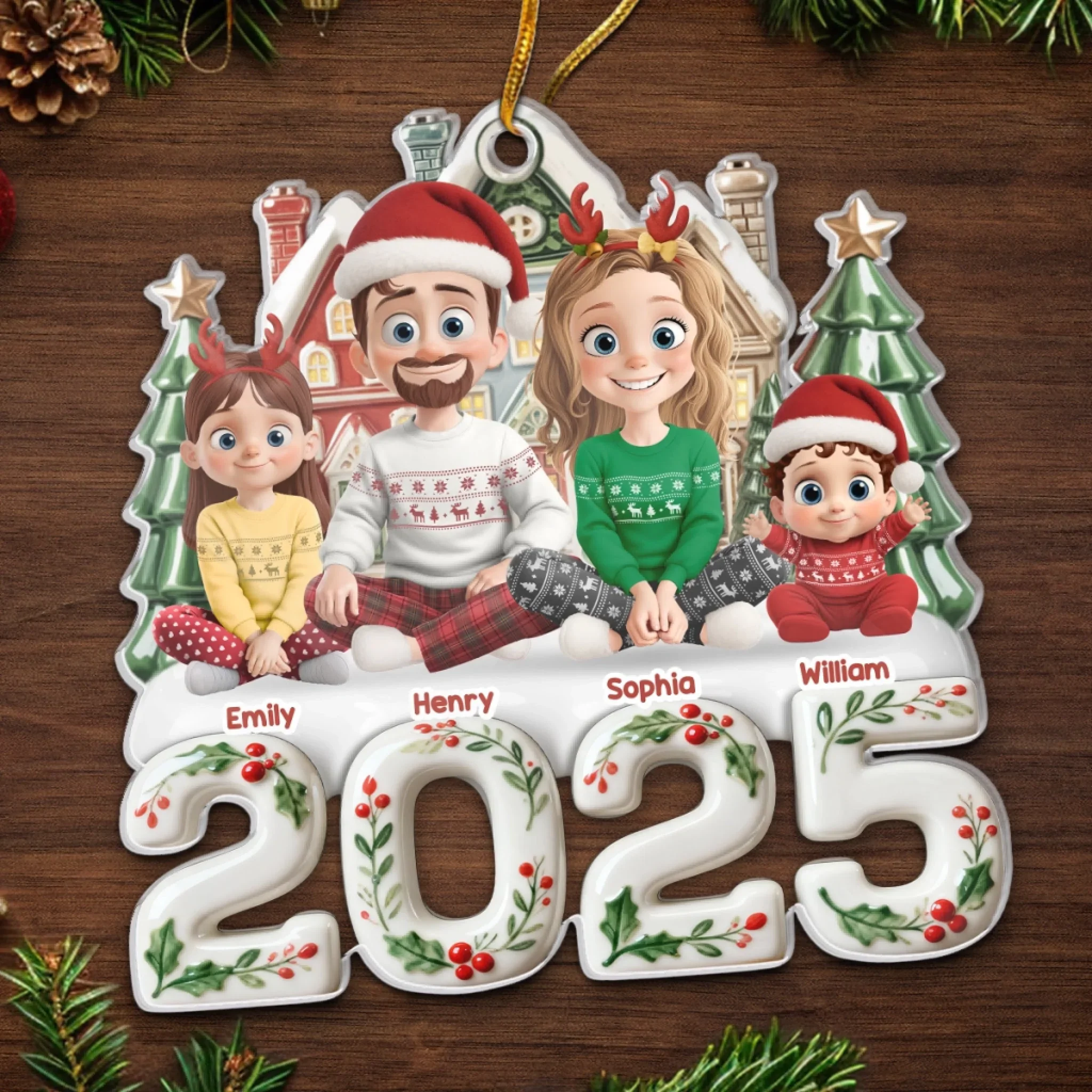 Custom Acrylic Ornament - Personalized Christmas Birthday Gifts For Family, Dog Cat Lovers - Home Feels Warmer When We’re All Here - Image 5
