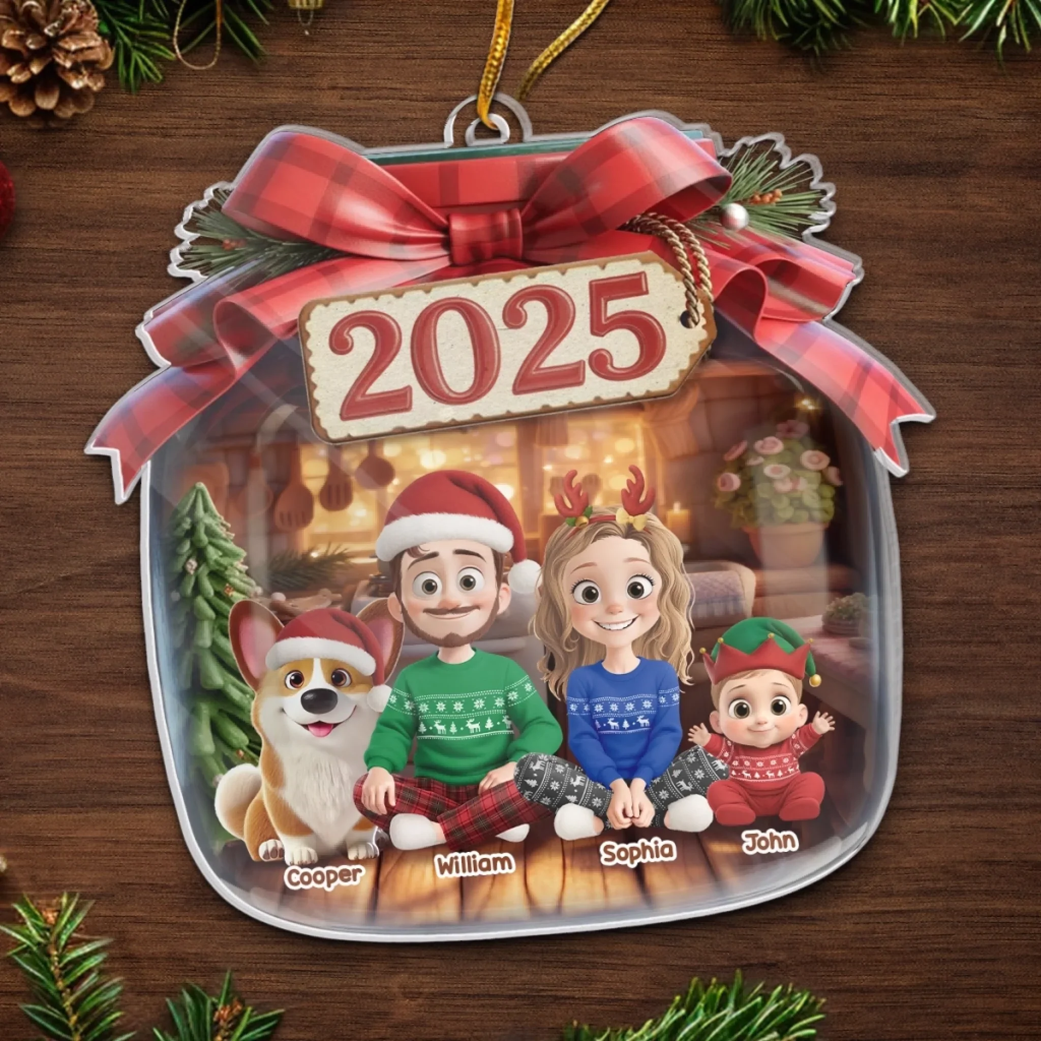 Custom Acrylic Ornament - Personalized Christmas Birthday Gifts For Family, Dog Cat Lovers - Our Kind Of Merry Madness - Image 5