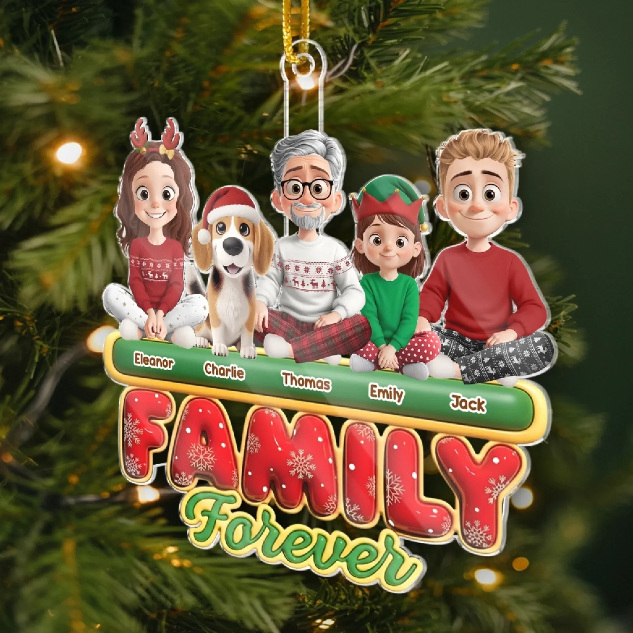 Custom Acrylic Ornament - Personalized Christmas Birthday Gifts For Mom, Dad, Brother, Sister, Kids - Together Is Our Gift - Image 3
