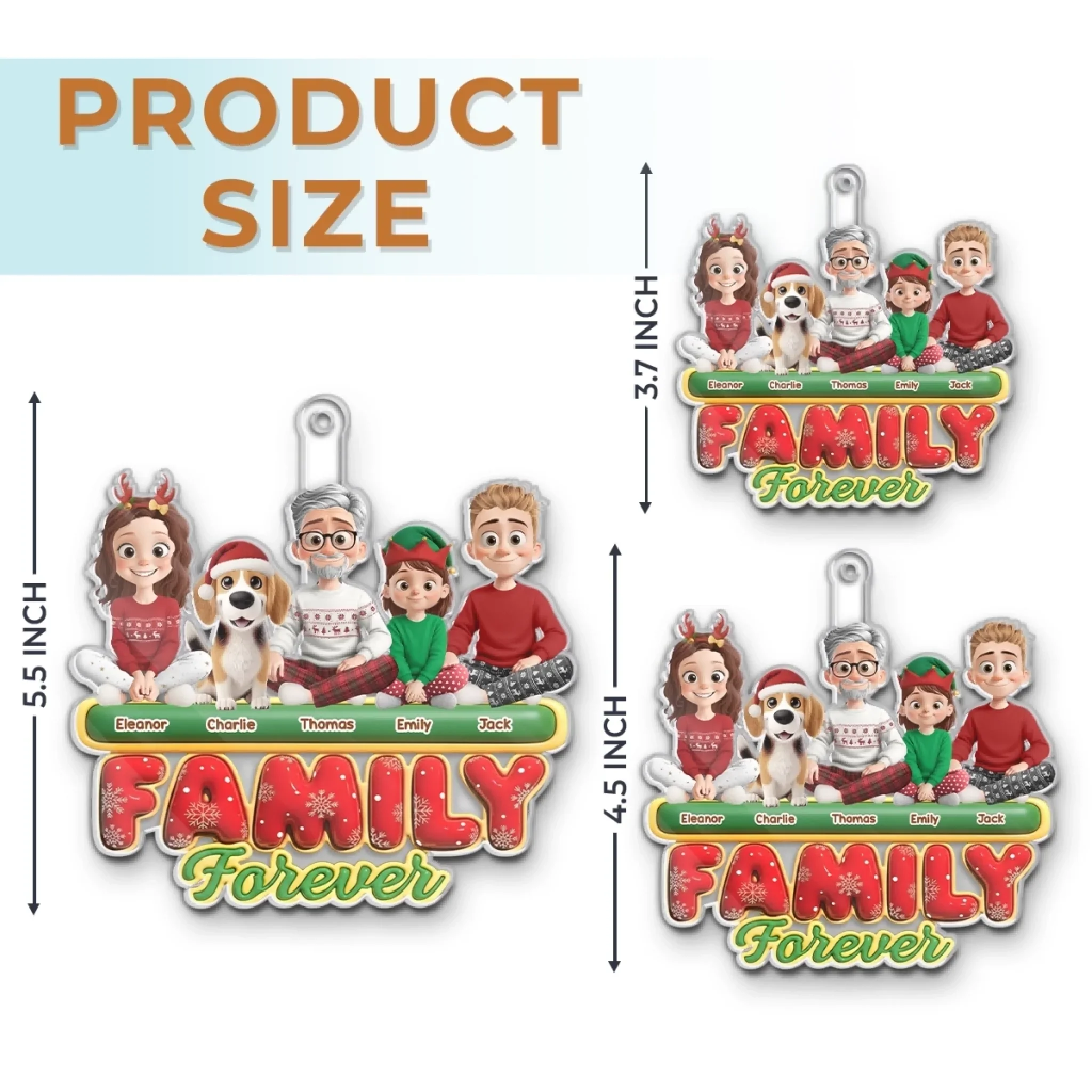 Custom Acrylic Ornament - Personalized Christmas Birthday Gifts For Mom, Dad, Brother, Sister, Kids - Together Is Our Gift - Image 6