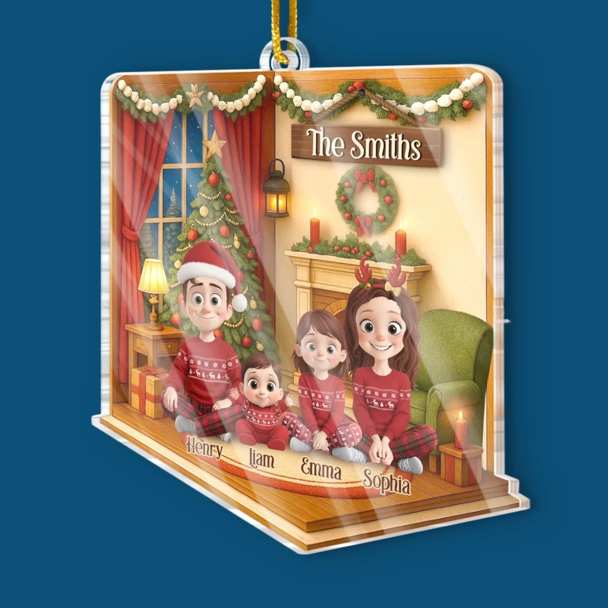 Custom Acrylic Ornament - Personalized Christmas Birthday Gifts For Mom, Dad, Kids - Home For The Holidays Always - Image 3