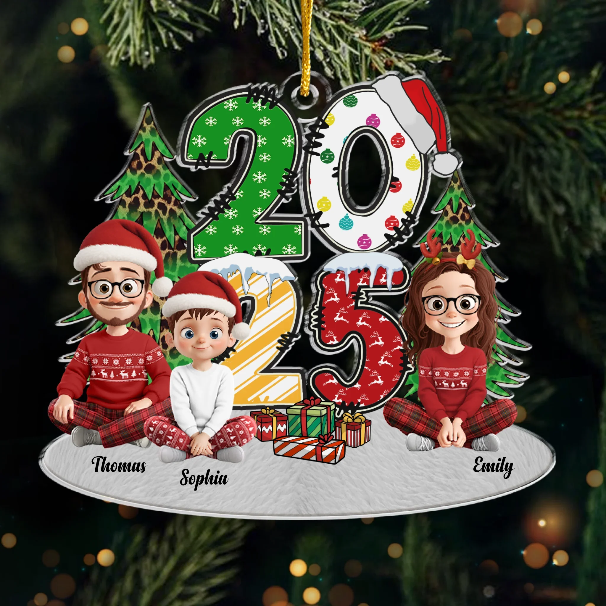 Custom Acrylic Ornament - Personalized Christmas Birthday Gifts For Mom, Dad, Kids - Our Christmas Crew - Image 2