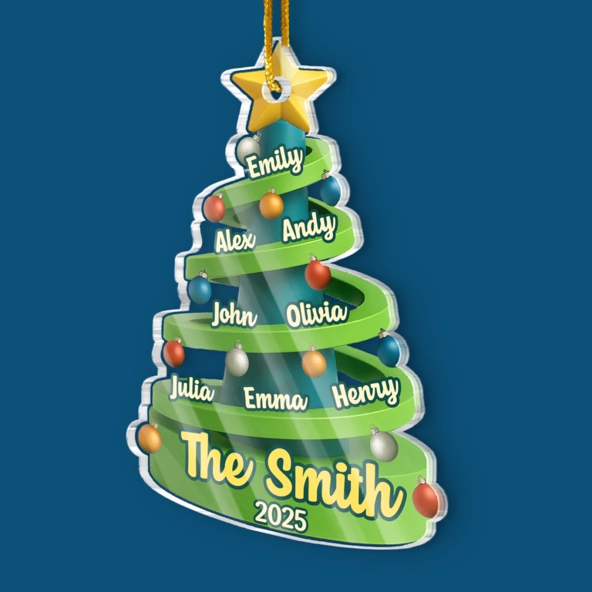 Custom Acrylic Ornament - Personalized Christmas Birthday Gifts For Mom, Dad, Kids - Our Family Tree - Image 3