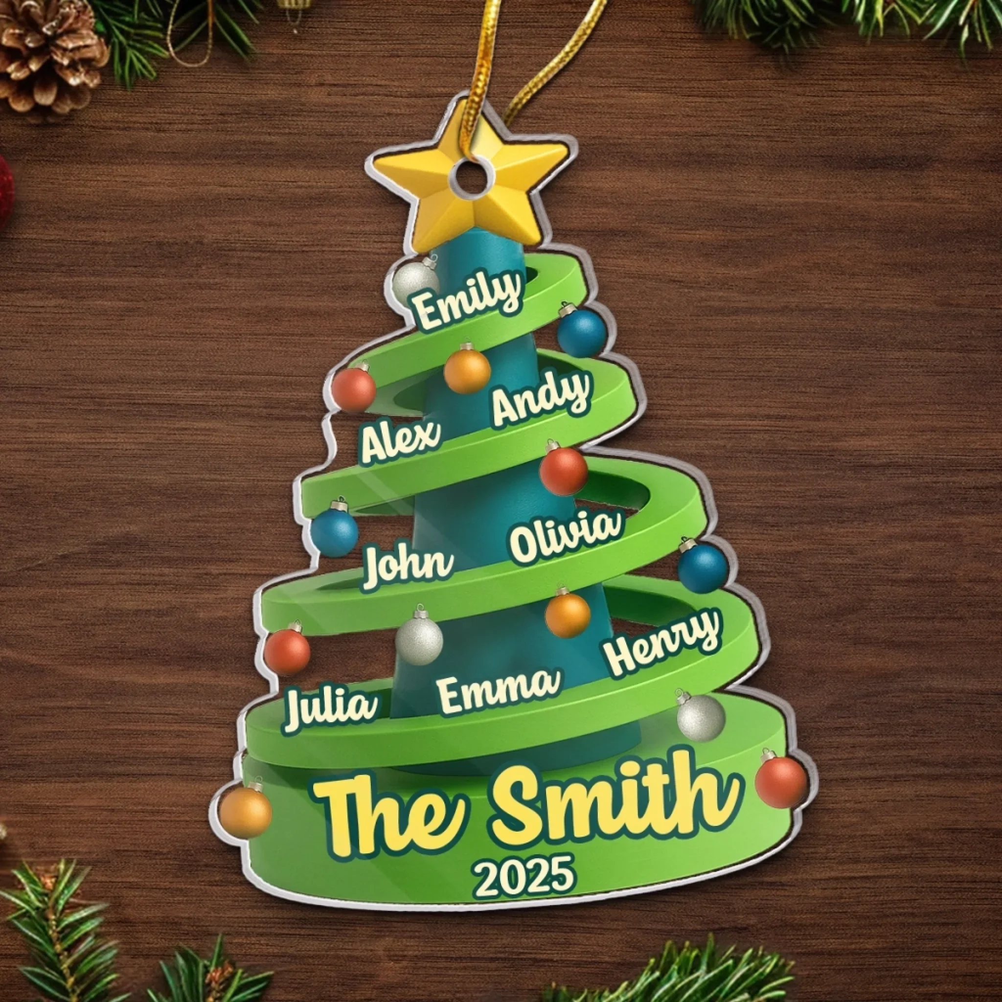Custom Acrylic Ornament - Personalized Christmas Birthday Gifts For Mom, Dad, Kids - Our Family Tree - Image 5