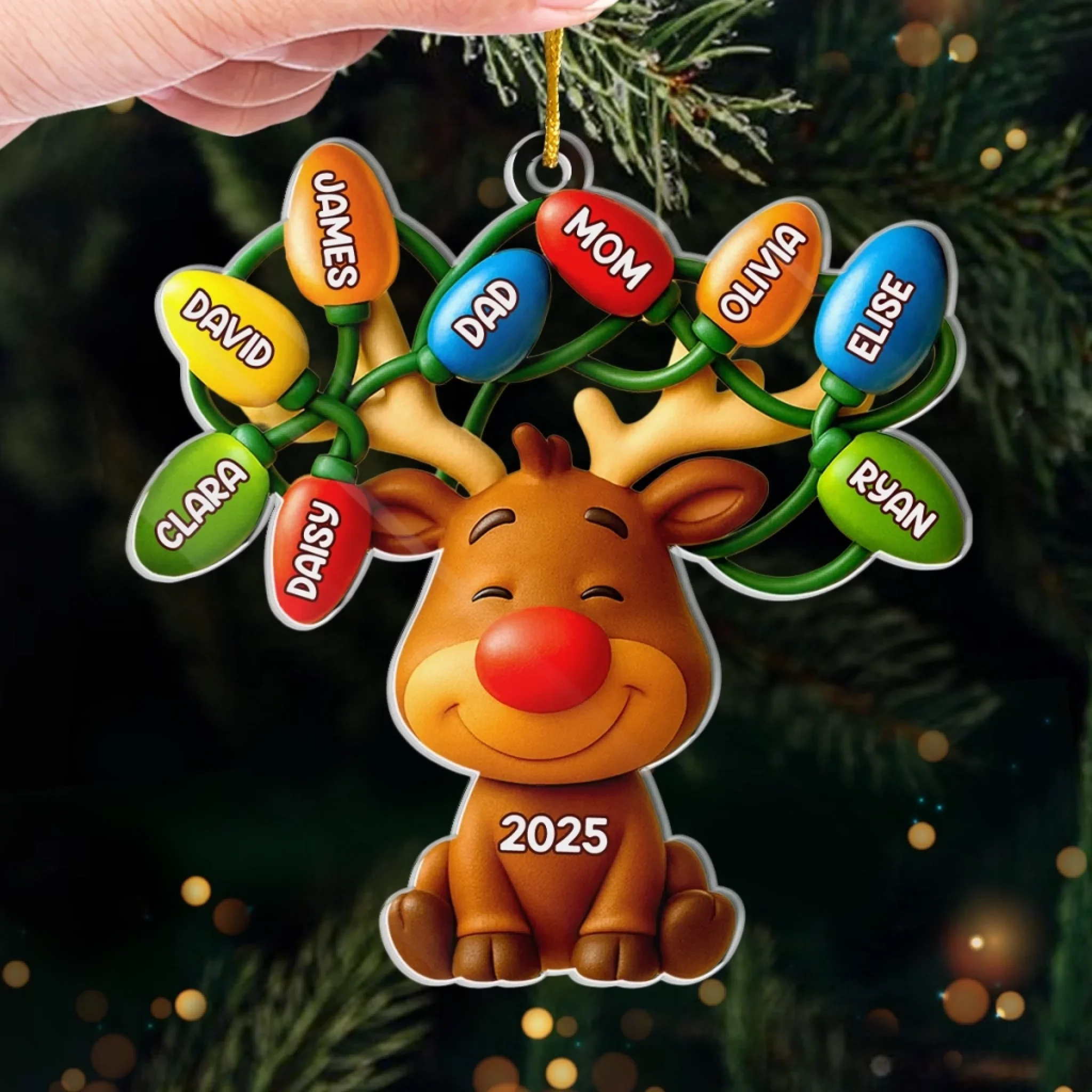 Custom Acrylic Ornament - Personalized Christmas Birthday Gifts For Mom, Dad, Kids - Our Reindeer Crew - Image 4