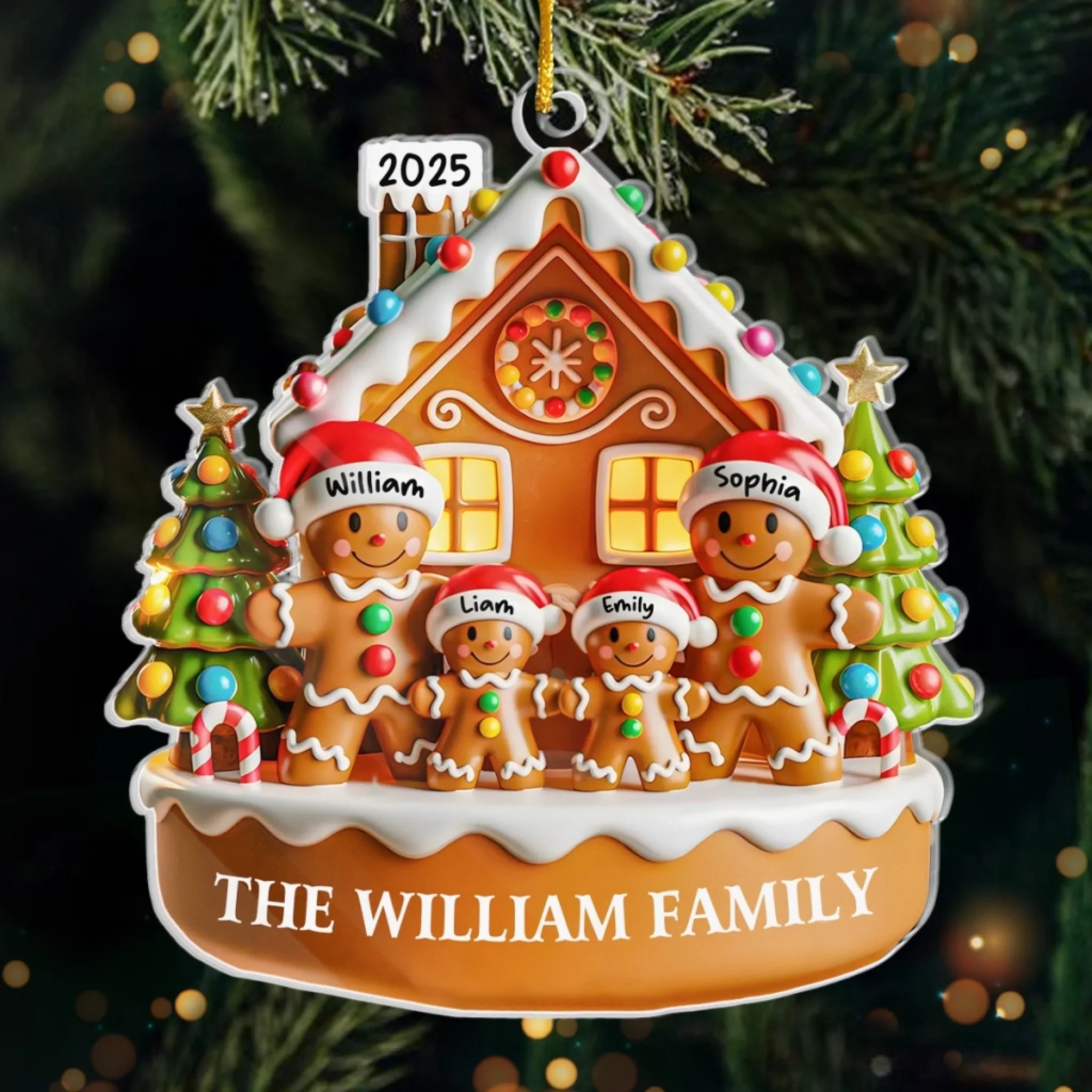 Custom Acrylic Ornament - Personalized Christmas Birthday Gifts For Mom, Dad, Kids - Sweetest Holiday With Family
