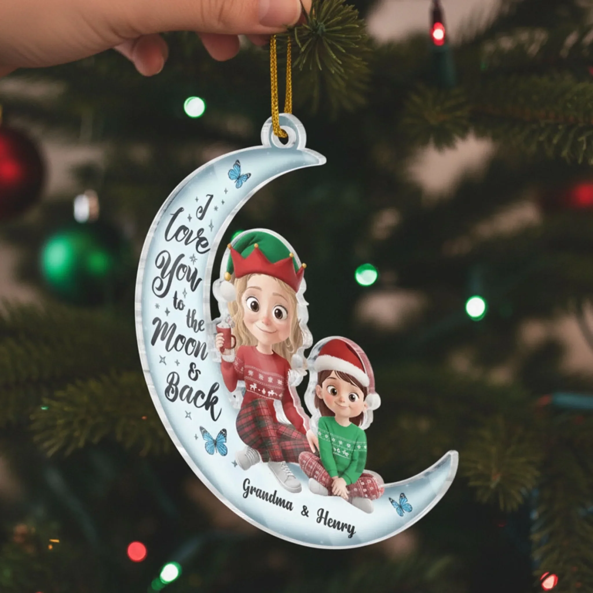 Custom Acrylic Ornament - Personalized Christmas Birthday Gifts For Mom, Grandma - Making Memories This Season - Image 3