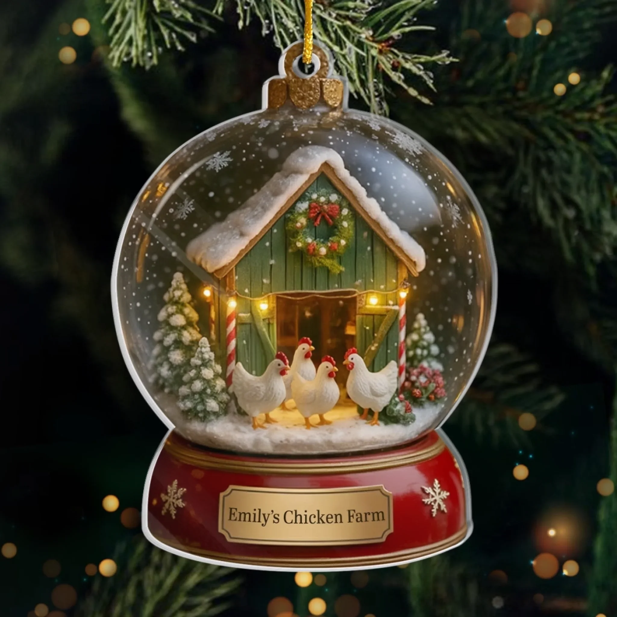 Custom Acrylic Ornament - Personalized Christmas Birthday Gifts For Women, Men - Winter Wonder Henland