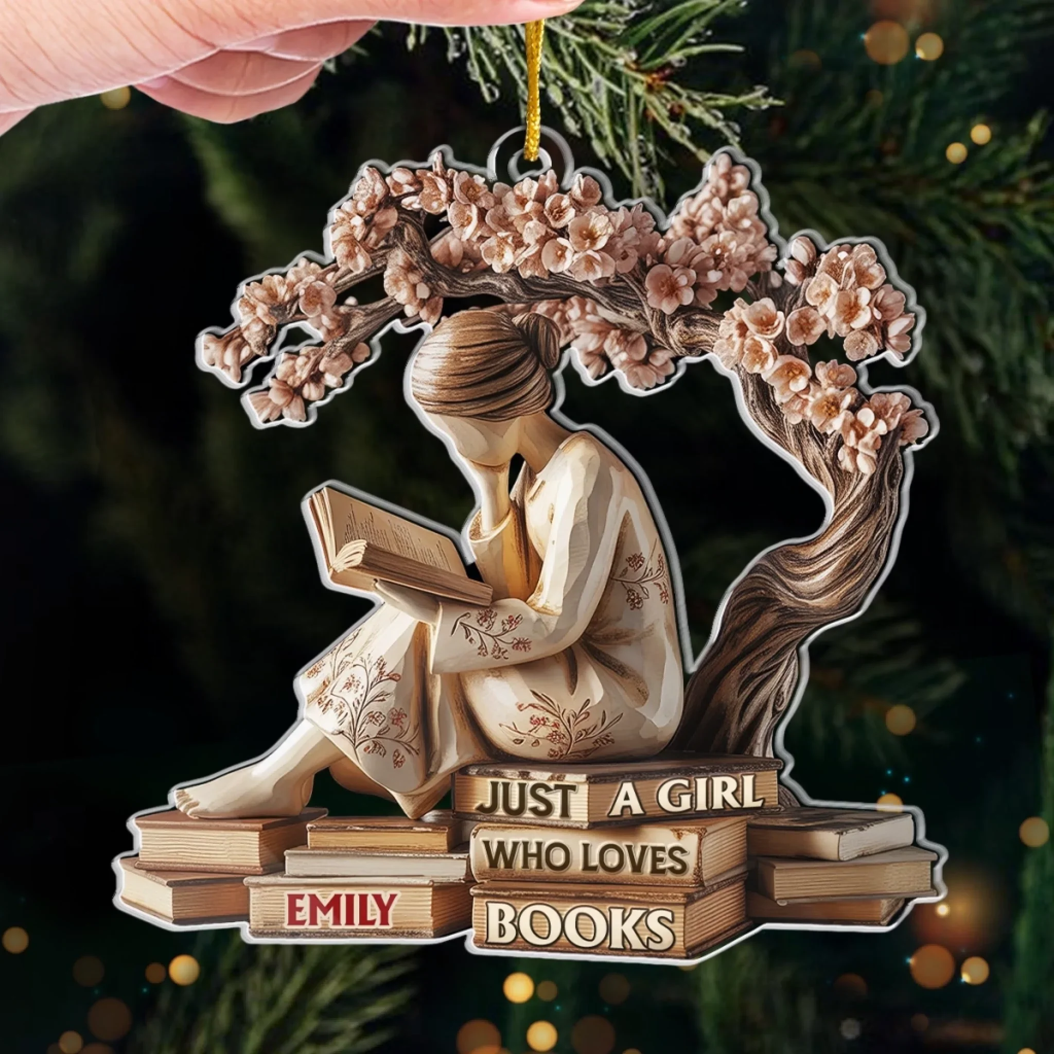 Custom Acrylic Ornament - Personalized Christmas Bookish Gifts For Book Lovers, Bookworms, Readers - Serenity In Every Page - Image 4