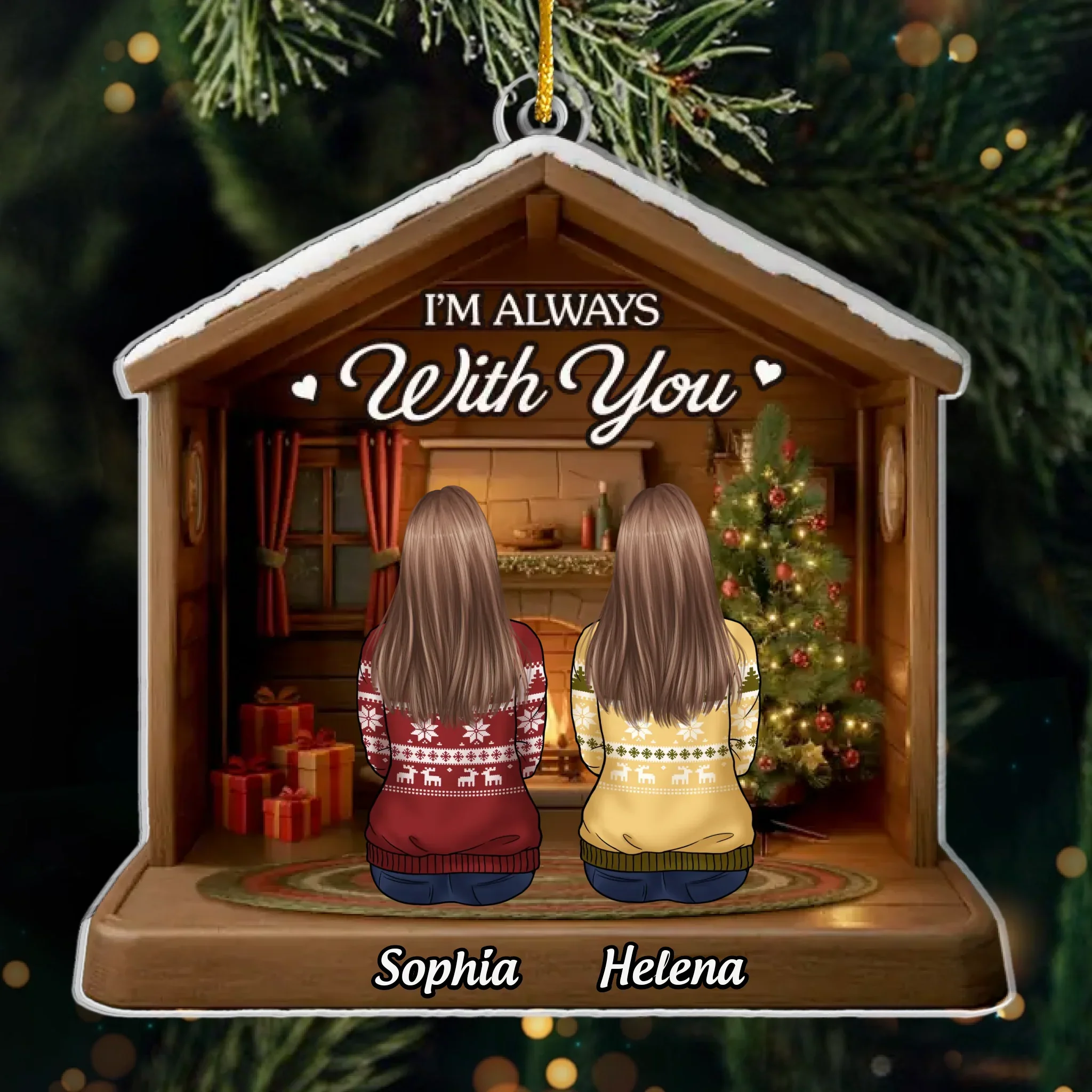Custom Acrylic Ornament - Personalized Christmas Memorial Sympathy Gifts For Loss Of Mom, Dad - Your Love Forever Lives In Me - Image 2