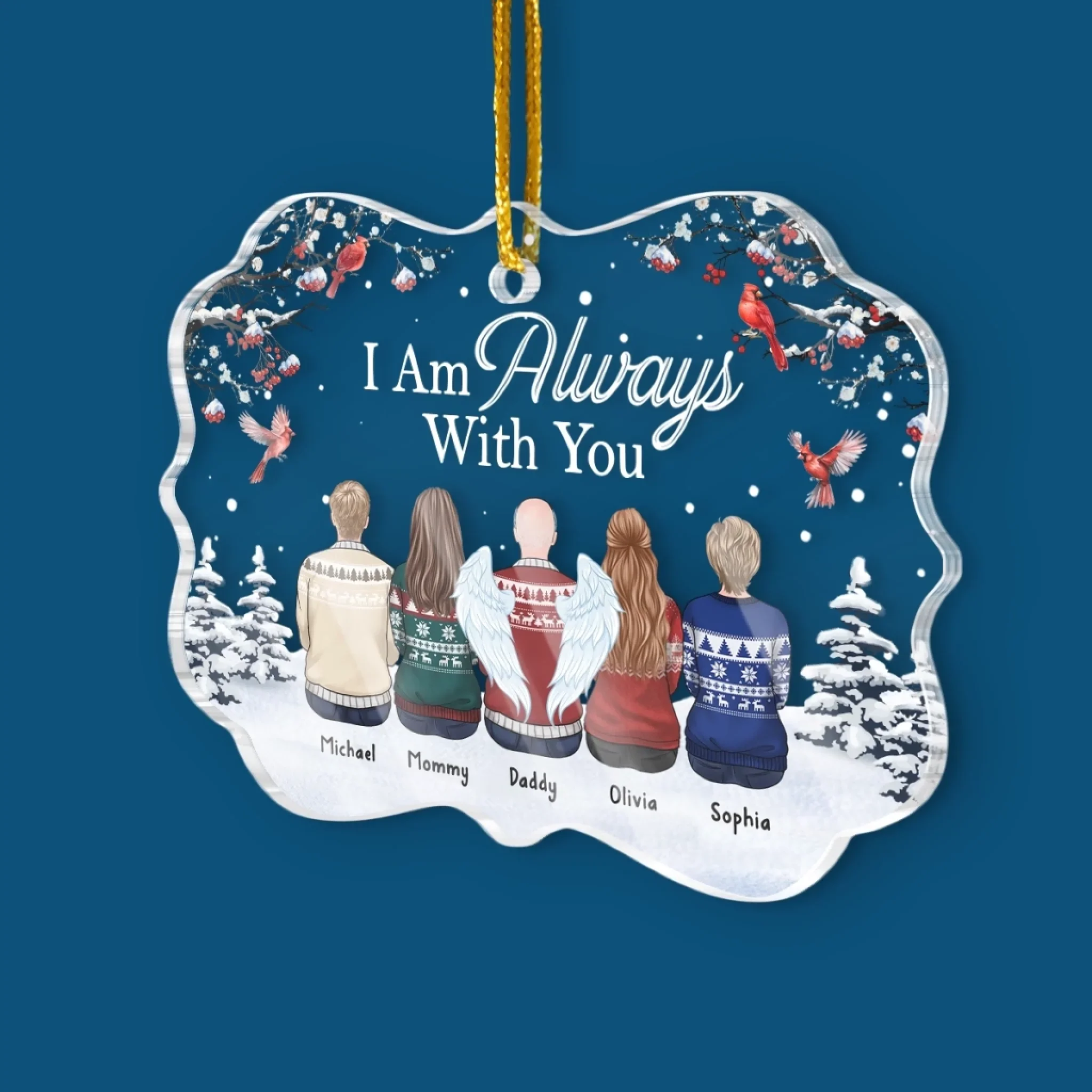 Custom Acrylic Ornament - Personalized Christmas Memorial Sympathy Gifts For Loss Of Mom, Dad - Your Spirit Lives On - Image 3