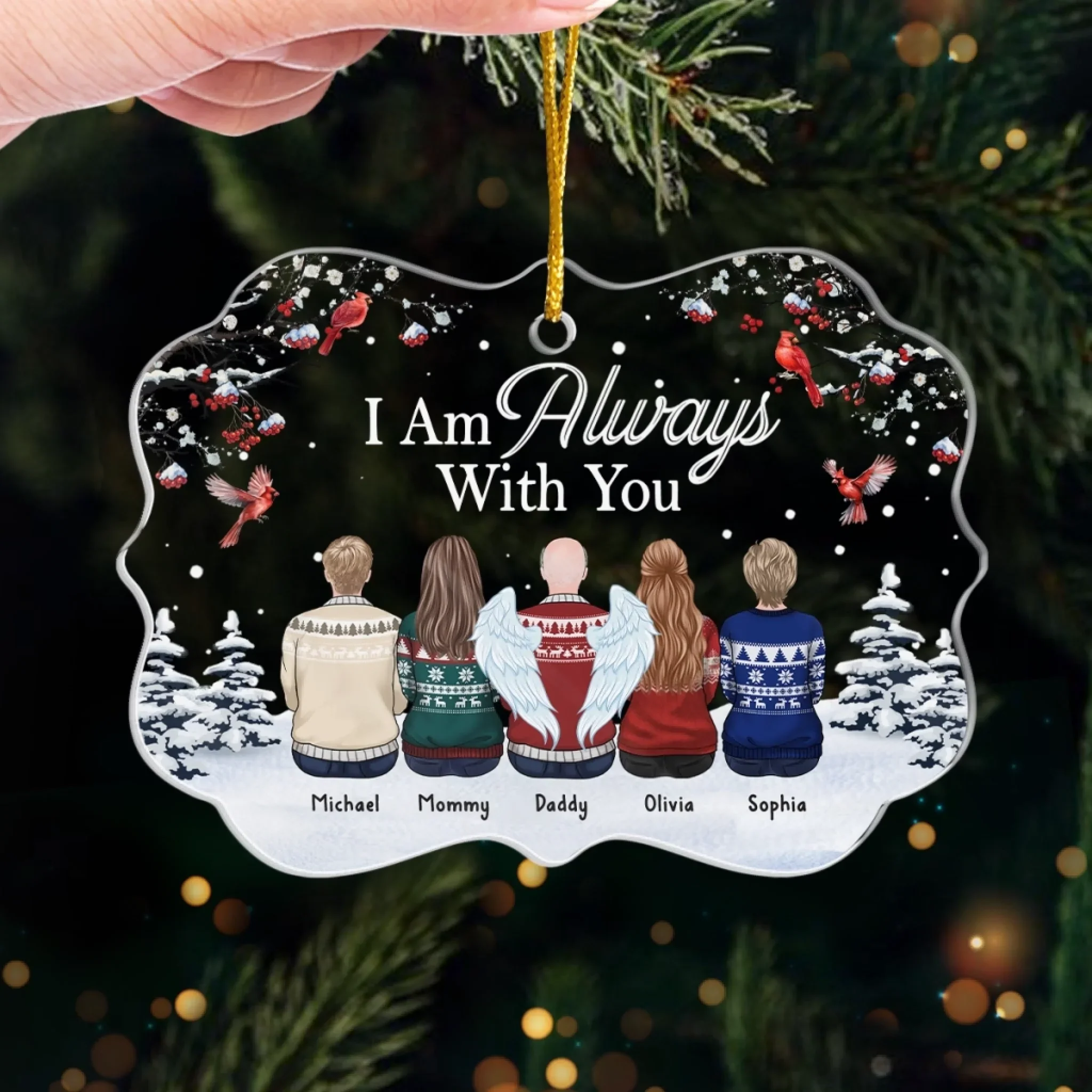 Custom Acrylic Ornament - Personalized Christmas Memorial Sympathy Gifts For Loss Of Mom, Dad - Your Spirit Lives On - Image 4