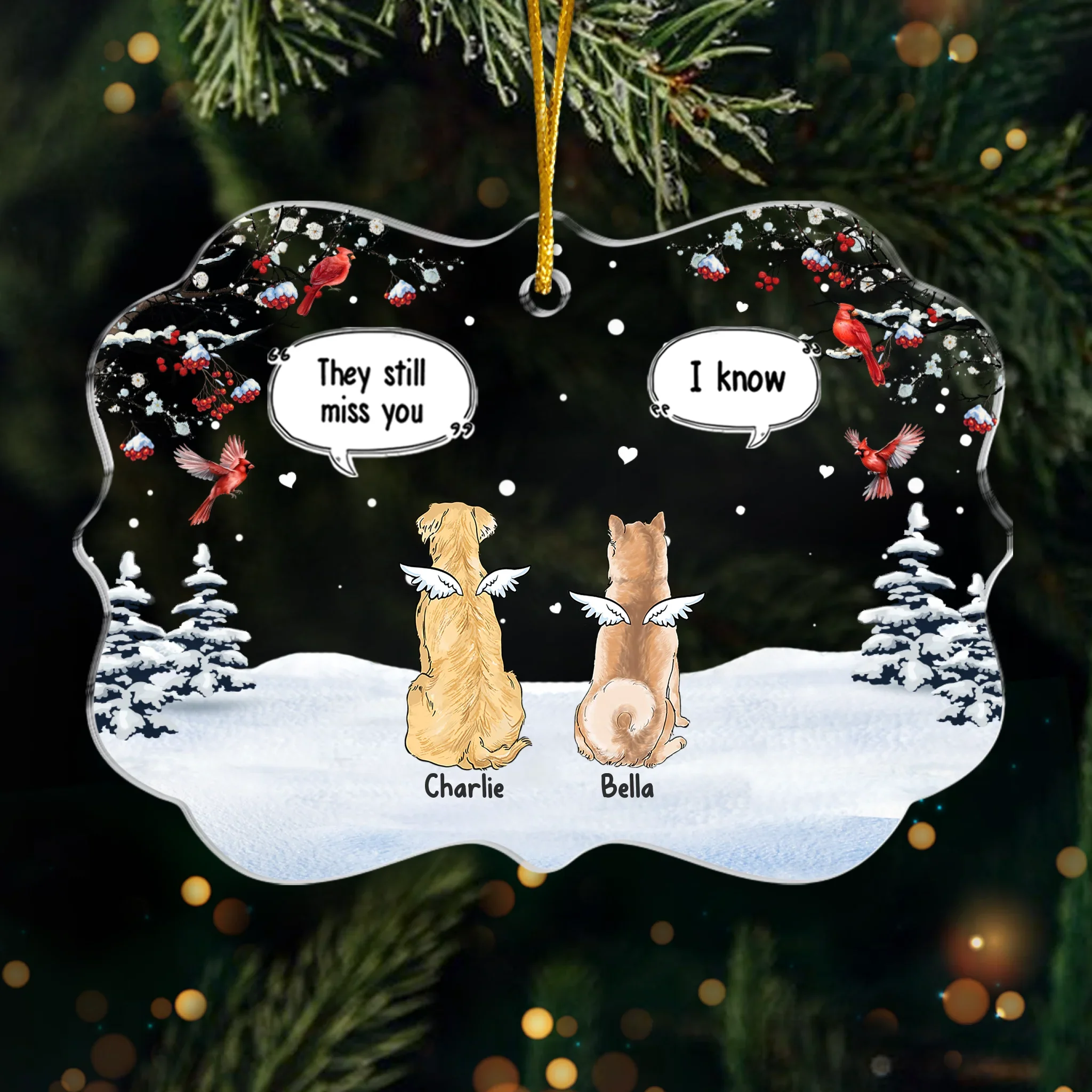 Custom Acrylic Ornament - Personalized Pet Christmas Memorial Sympathy Gifts For Dogs - Companion Friend Family Forever - Image 2