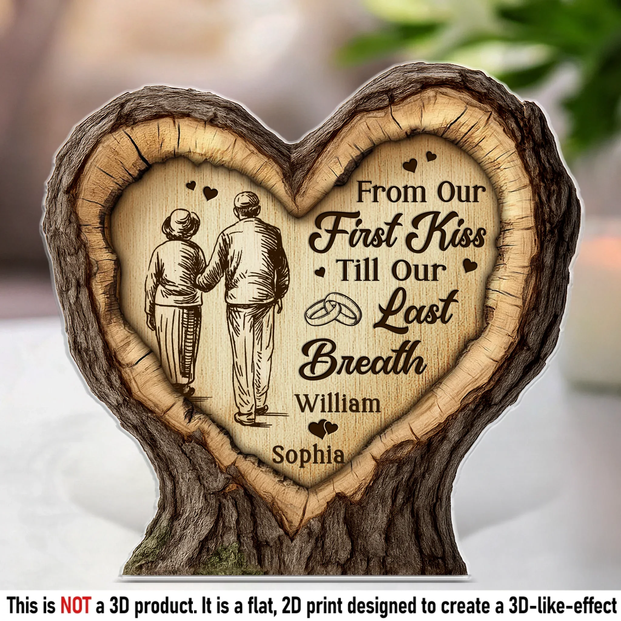 Custom Acrylic Plaque - Personalized Anniversary Wedding Gifts For Husband And Wife, Him And Her - Our Journey Begins With First Kiss - Image 2