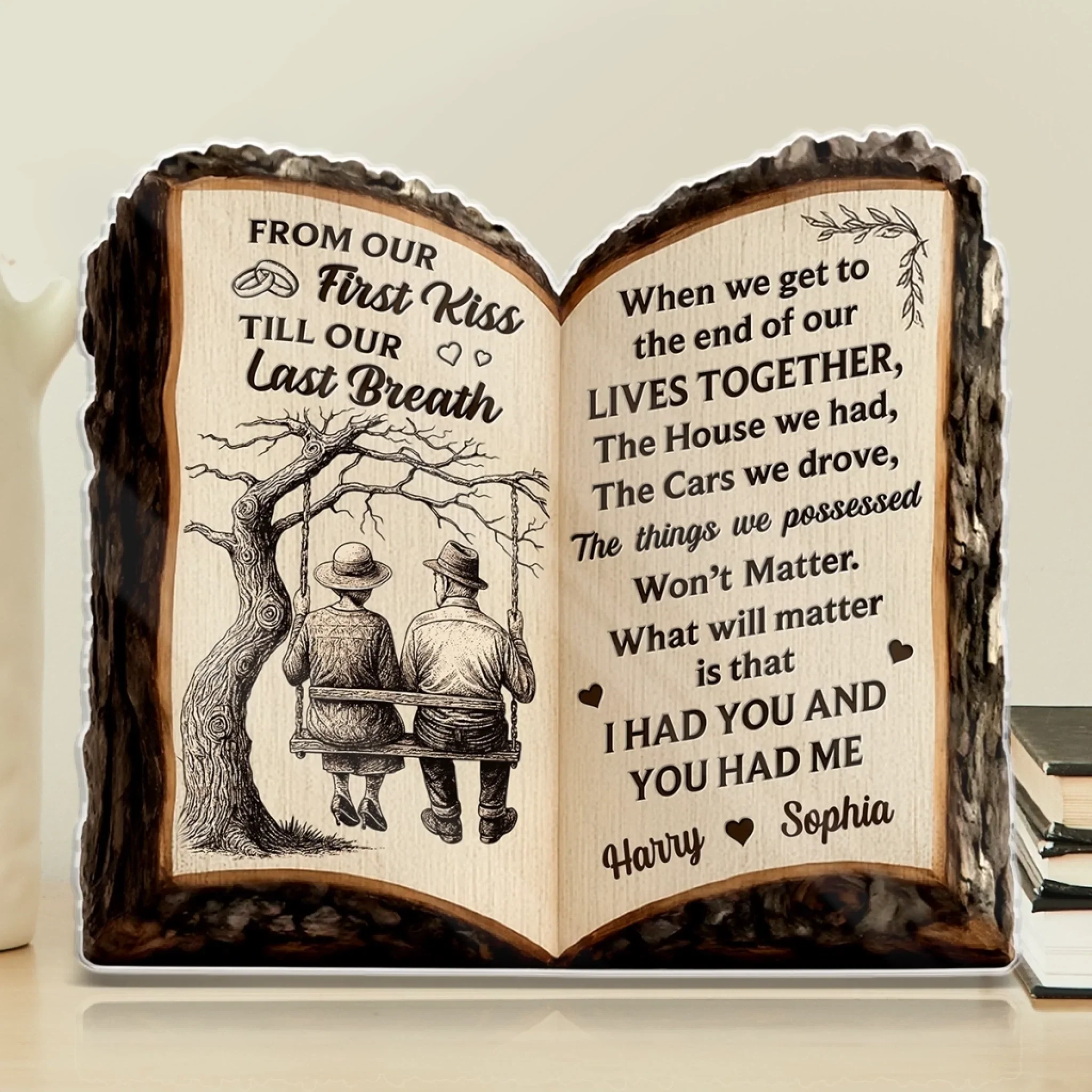 Custom Acrylic Plaque - Personalized Anniversary Wedding Gifts For Husband And Wife, Him And Her - The Story Of Us - Image 3