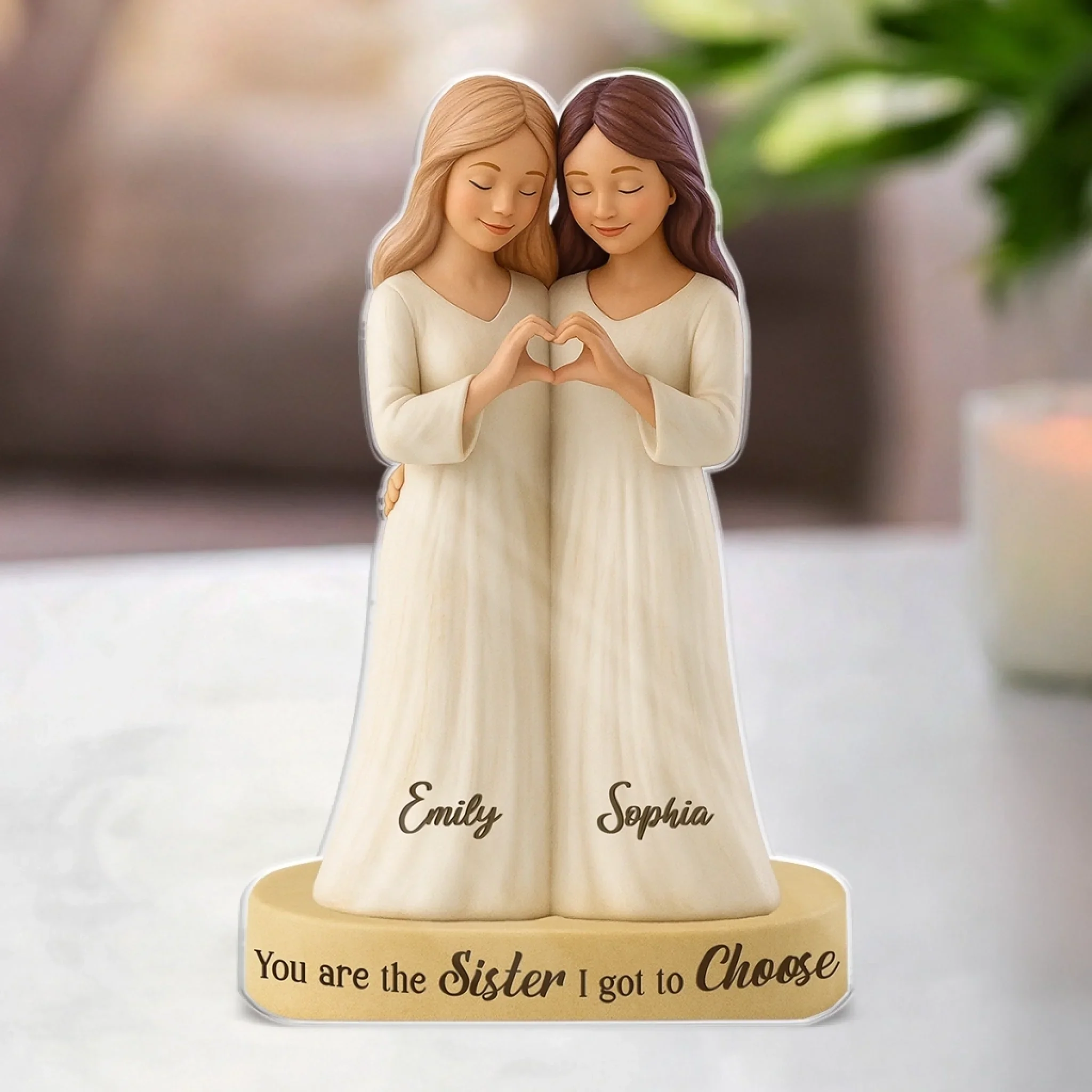Custom Acrylic Plaque - Personalized Best Friend Birthday Gifts For Women - My Chosen Sister, My Best Friend