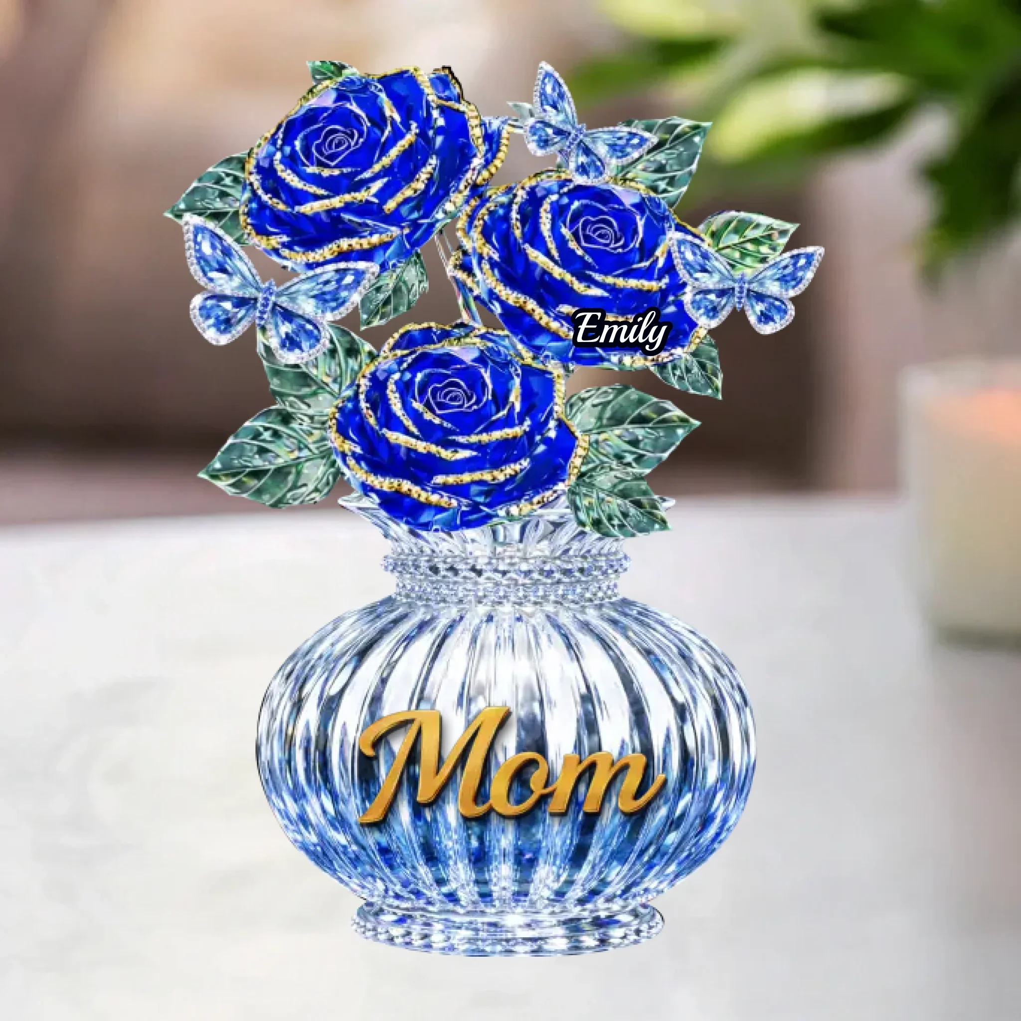 Custom Acrylic Plaque - Personalized Mother's Day Birthday Gifts For Mom, Grandma - Love Shines In Blue - Image 2