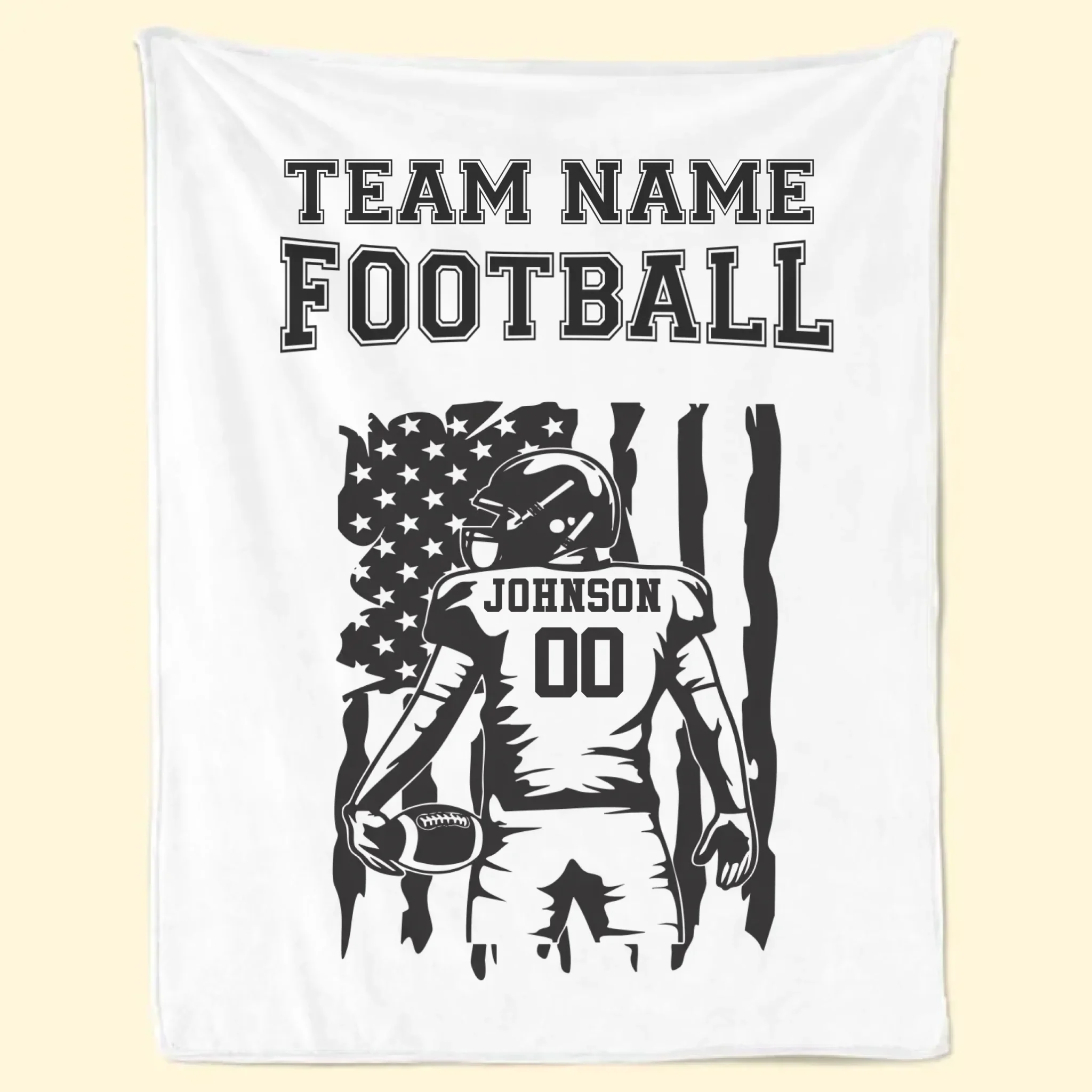 Custom American Football Blanket - Personalized Gift For Birthday, Football Football Lovers, NFL Fans, Sport Lovers, Senior Graduation Gift - Team Name with Flag - Image 6