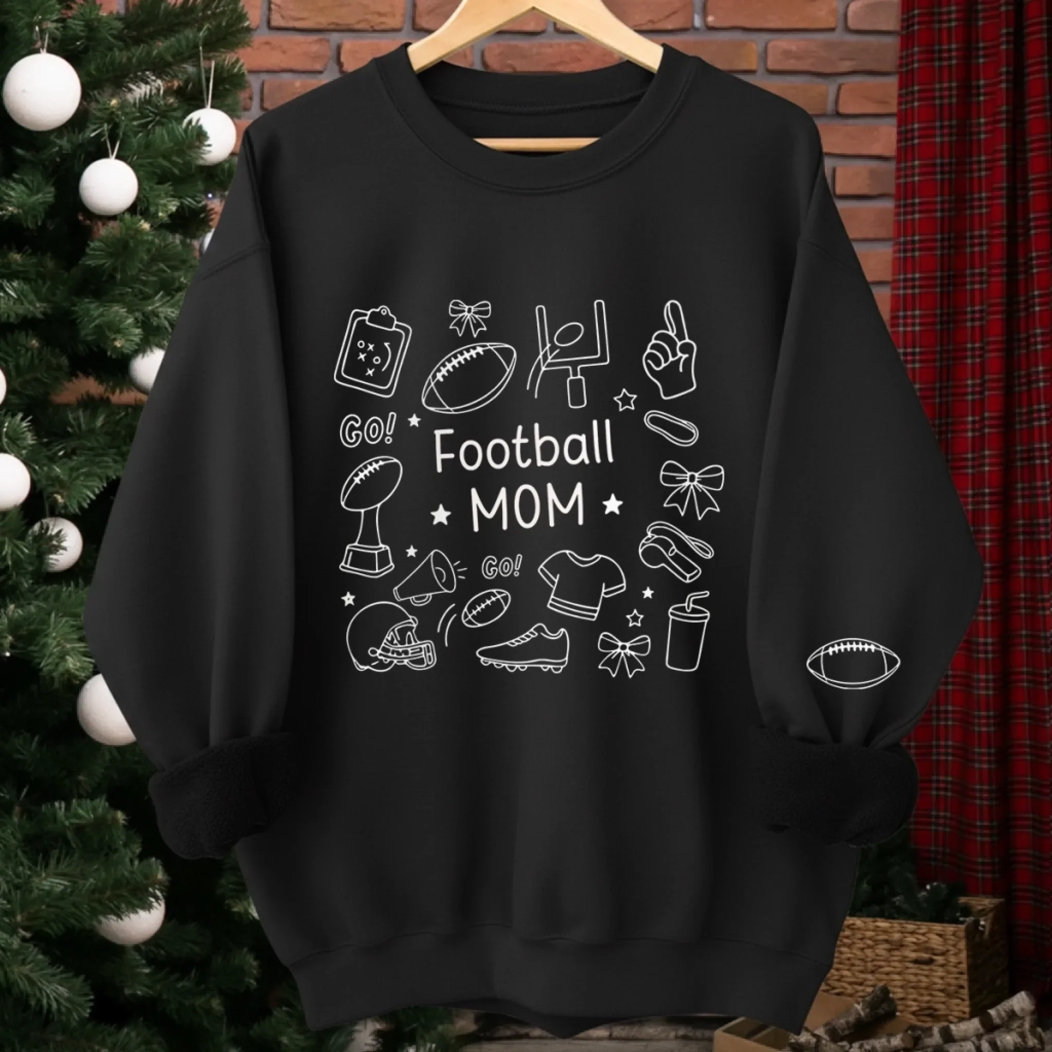 Custom American Football Unisex Sweatshirt, Hoodie With Design On Sleeve - Personalized Birthday Sport Gifts For Mom, Grandma, Sports Fans, Sports Lovers - Game Day Ready - Image 4