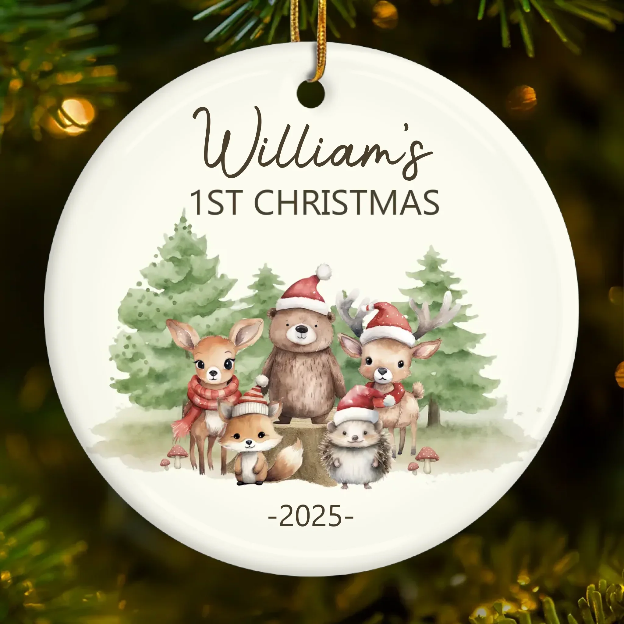 Custom Baby First Christmas Ceramic Ornament - Personalized Christmas Baby Shower, Gender Reveal Gifts For New Moms, New Dads, New Parents - Born To Be Loved - Image 2