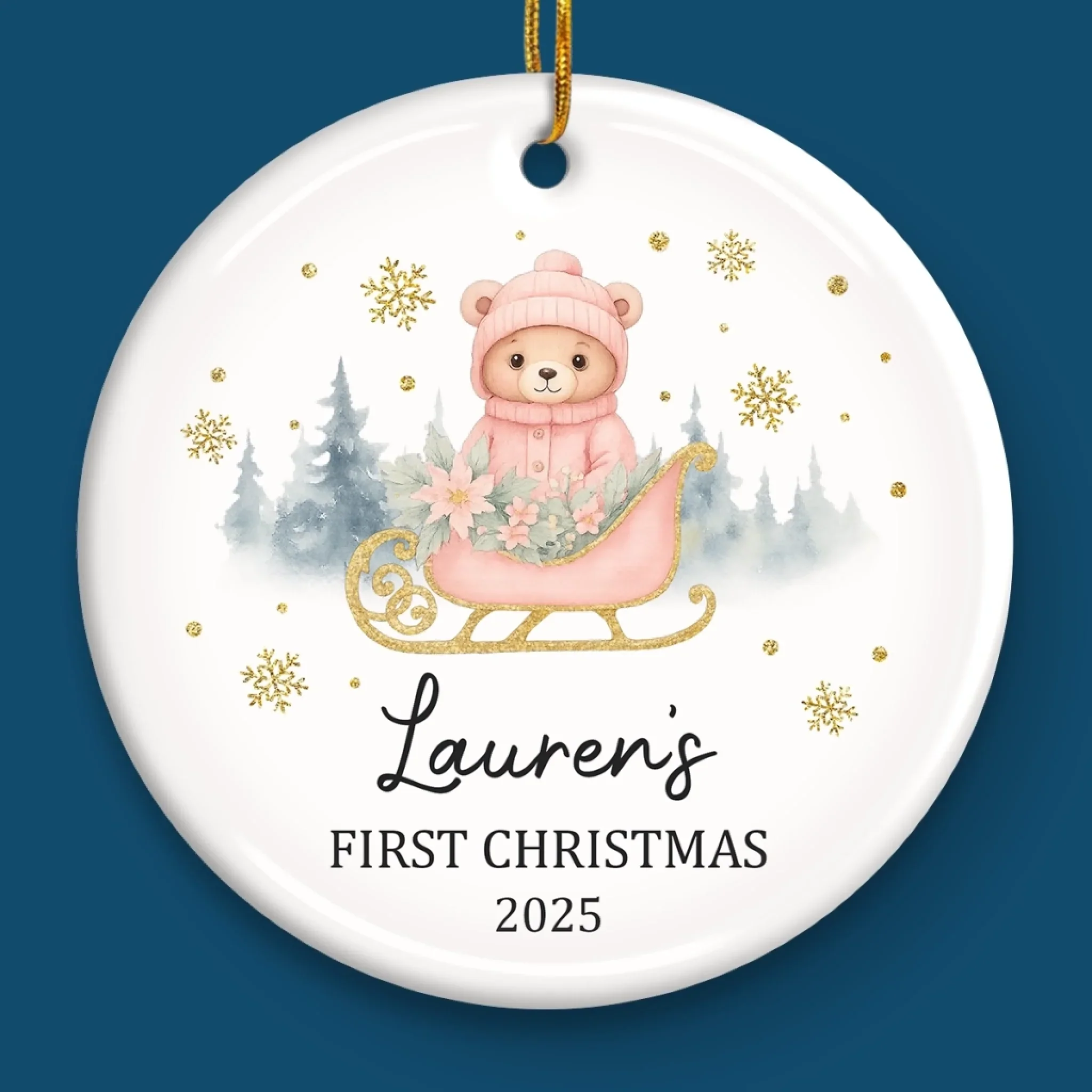 Custom Baby First Christmas Ceramic Ornament - Personalized Christmas Baby Shower, Gender Reveal Gifts For New Moms, New Dads, New Parents - Little Blessing - Image 4