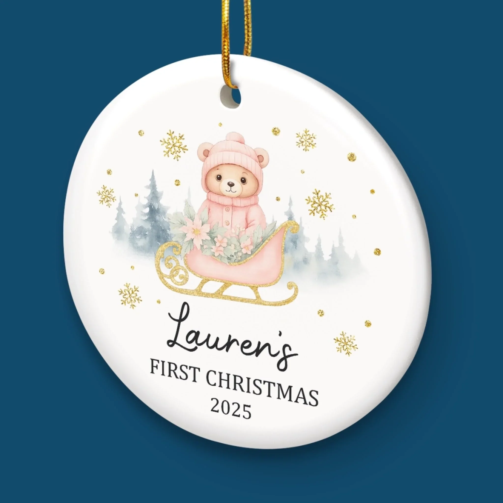 Custom Baby First Christmas Ceramic Ornament - Personalized Christmas Baby Shower, Gender Reveal Gifts For New Moms, New Dads, New Parents - Little Blessing - Image 5