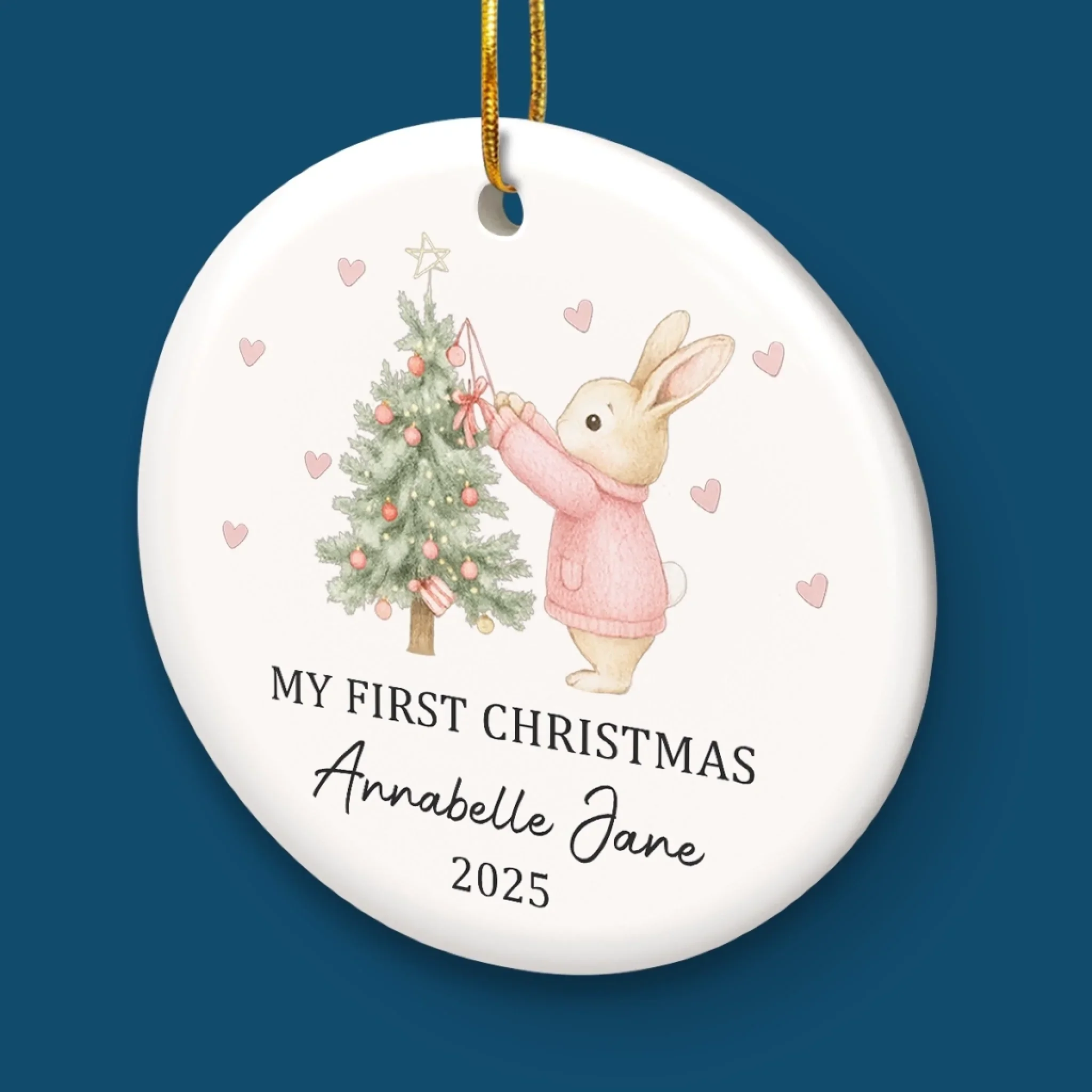 Custom Baby First Christmas Ceramic Ornament - Personalized Christmas Baby Shower, Gifts For New Moms, New Dads, New Parents - A New Star Brightens Christmas Night - Image 5