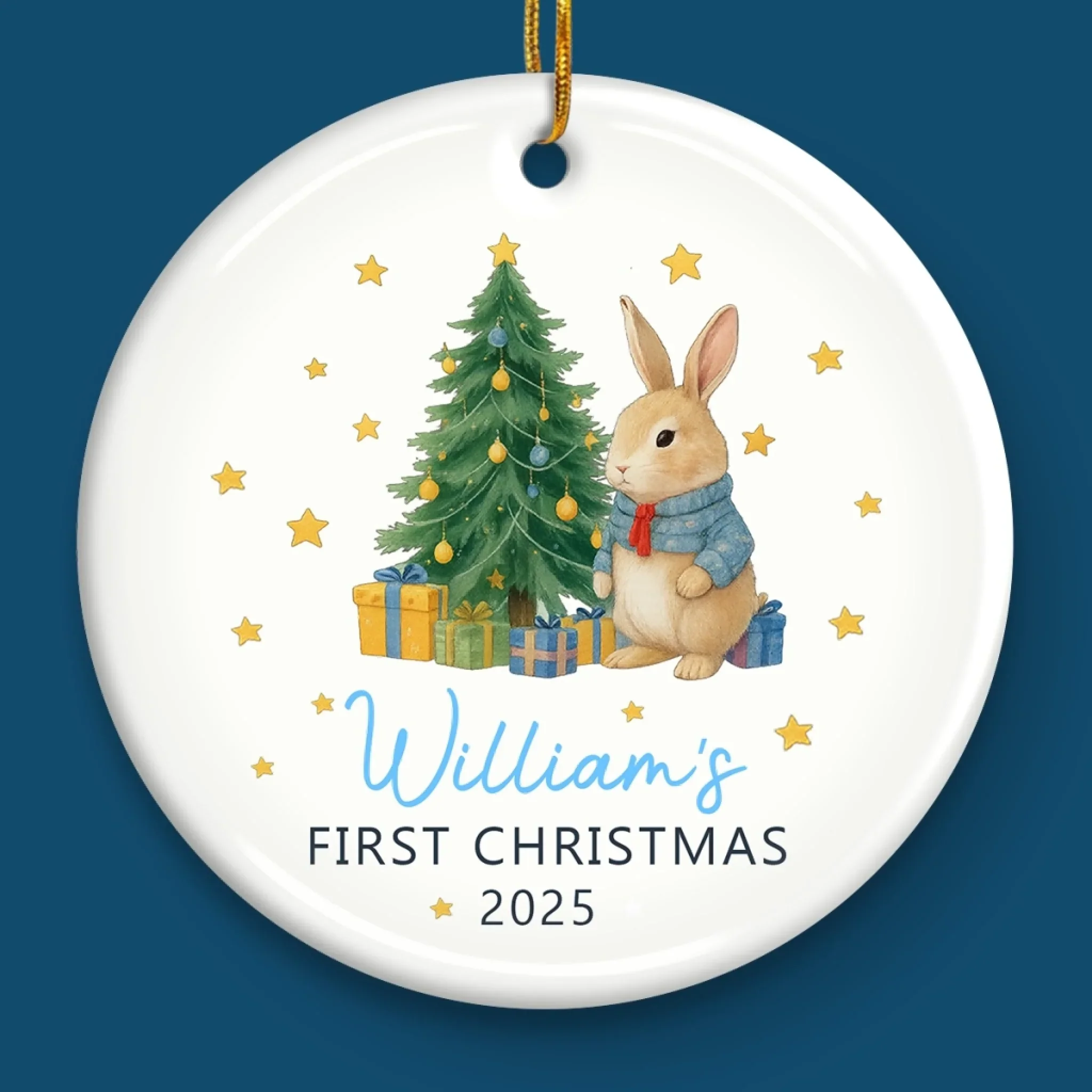 Custom Baby First Christmas Ceramic Ornament - Personalized Christmas Baby Shower, Gifts For New Moms, New Dads, New Parents - Little Blessings Shine This Christmas - Image 4