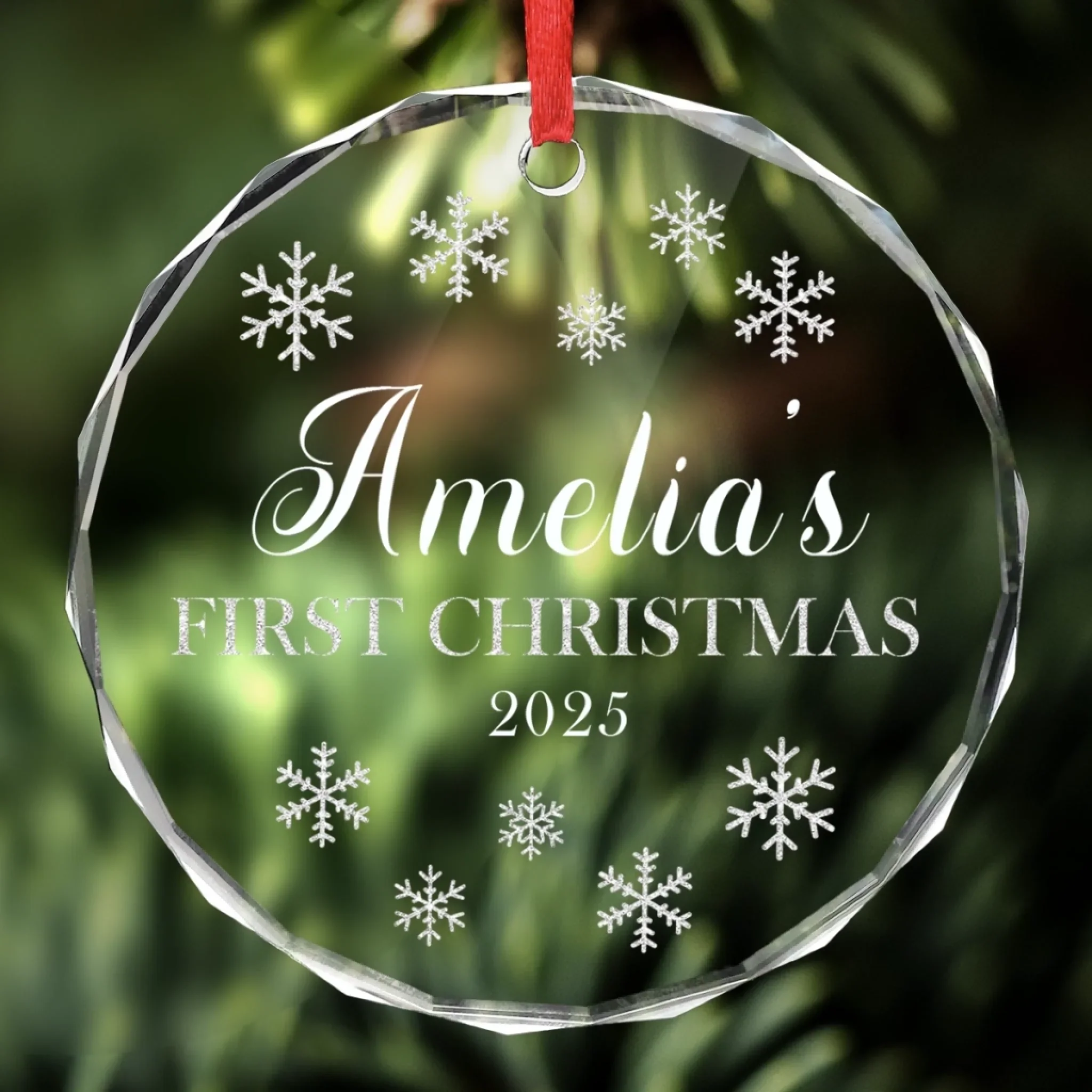 Custom Baby First Christmas Glass Ornament - Personalized Christmas Baby Shower, Gifts For New Moms, New Dads, New Parents - Little Star Shines Bright - Image 4