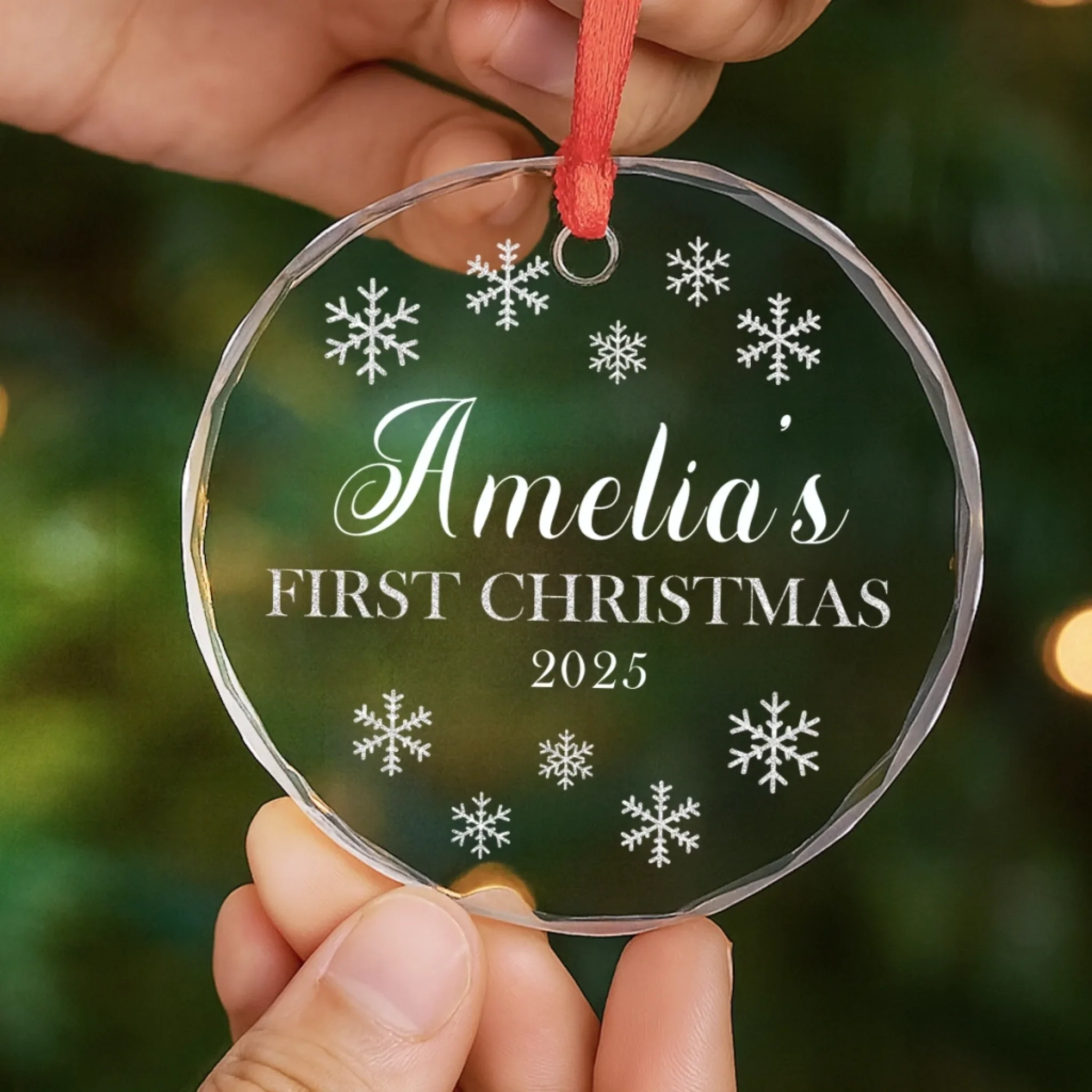 Custom Baby First Christmas Glass Ornament - Personalized Christmas Baby Shower, Gifts For New Moms, New Dads, New Parents - Little Star Shines Bright - Image 5
