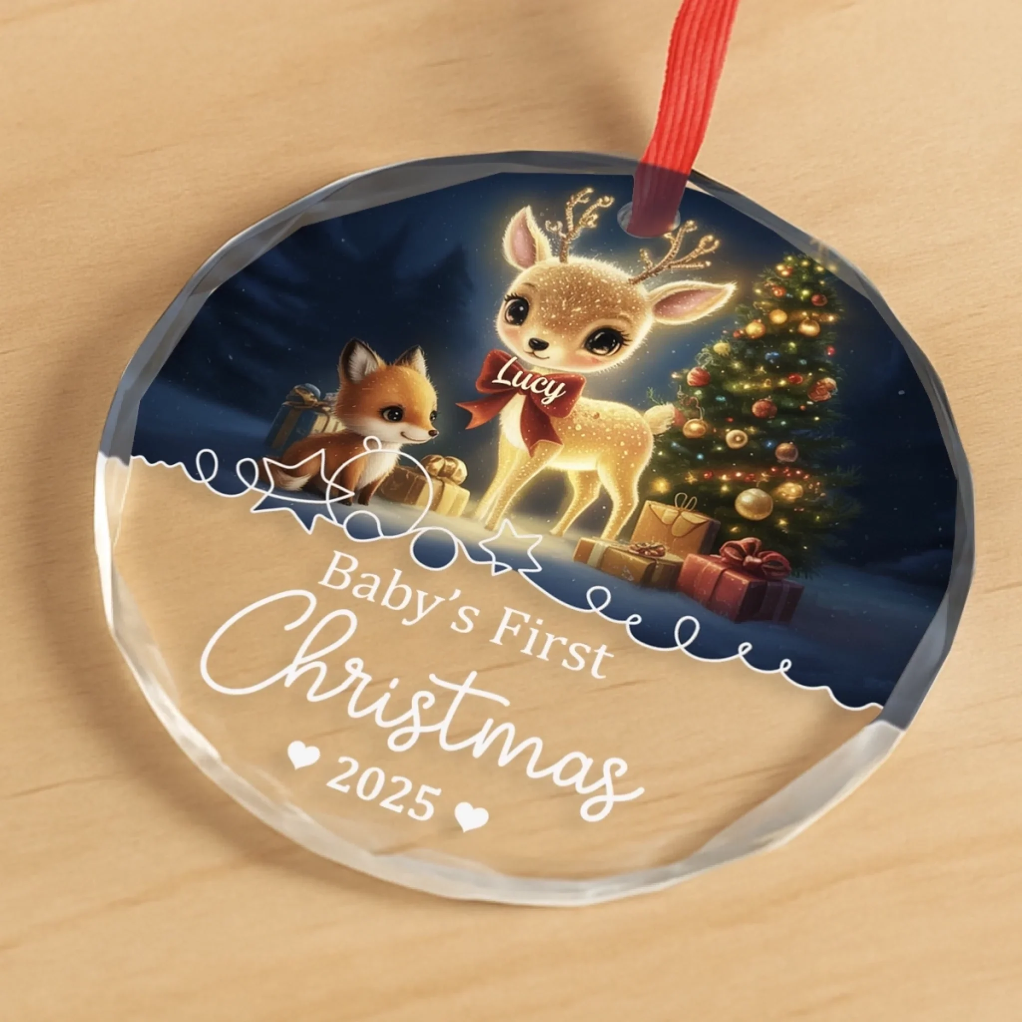 Custom Baby First Christmas Glass Ornament - Personalized Christmas Baby Shower, Gifts For New Moms, New Dads, New Parents - Love In Little Form - Image 3