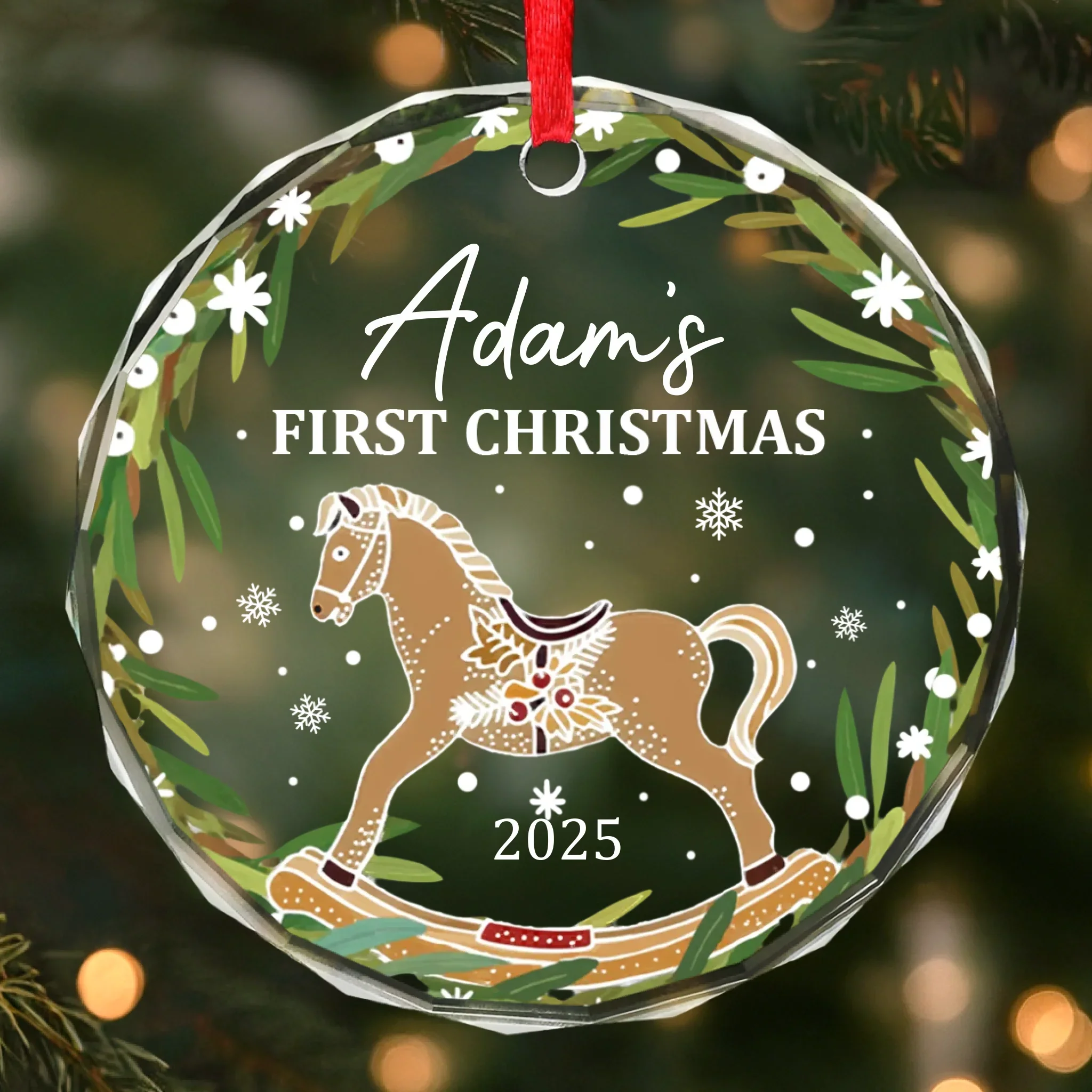 Custom Baby First Christmas Glass Ornament - Personalized Christmas Baby Shower, Gifts For New Moms, New Dads, New Parents - New Joy This Christmas - Image 2
