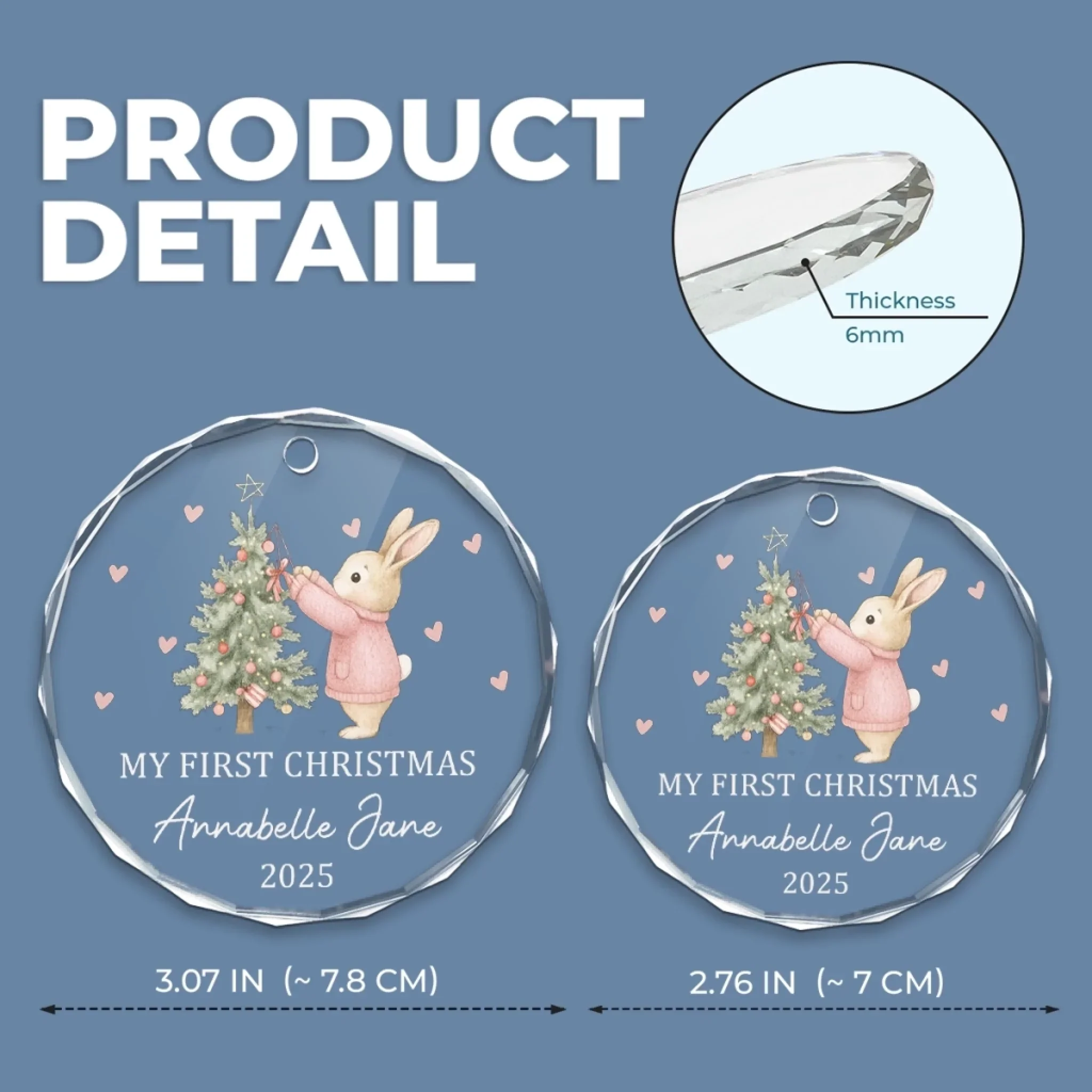 Custom Baby First Christmas Glass Ornament - Personalized Christmas Baby Shower, Gifts For New Moms, New Dads, New Parents - Tiny But Mighty Christmas Cheer - Image 6