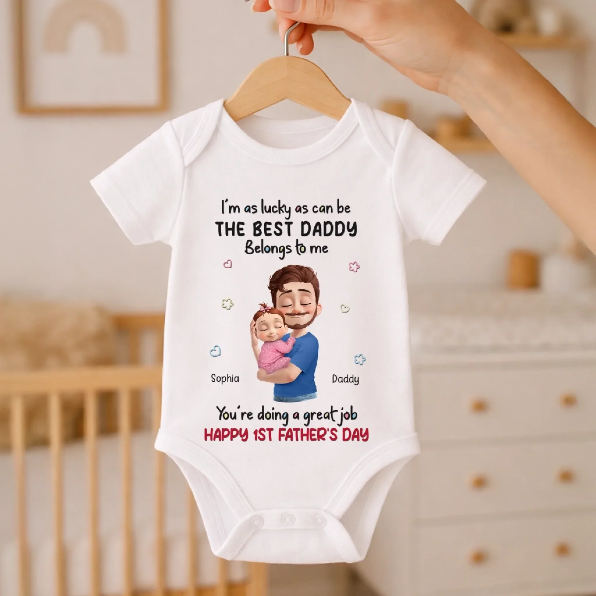 Custom Baby Onesie - Personalized Baby Shower, Gender Reveal Gifts For New Moms, New Dads, New Parents - First Time Dad, Forever Love - Image 2