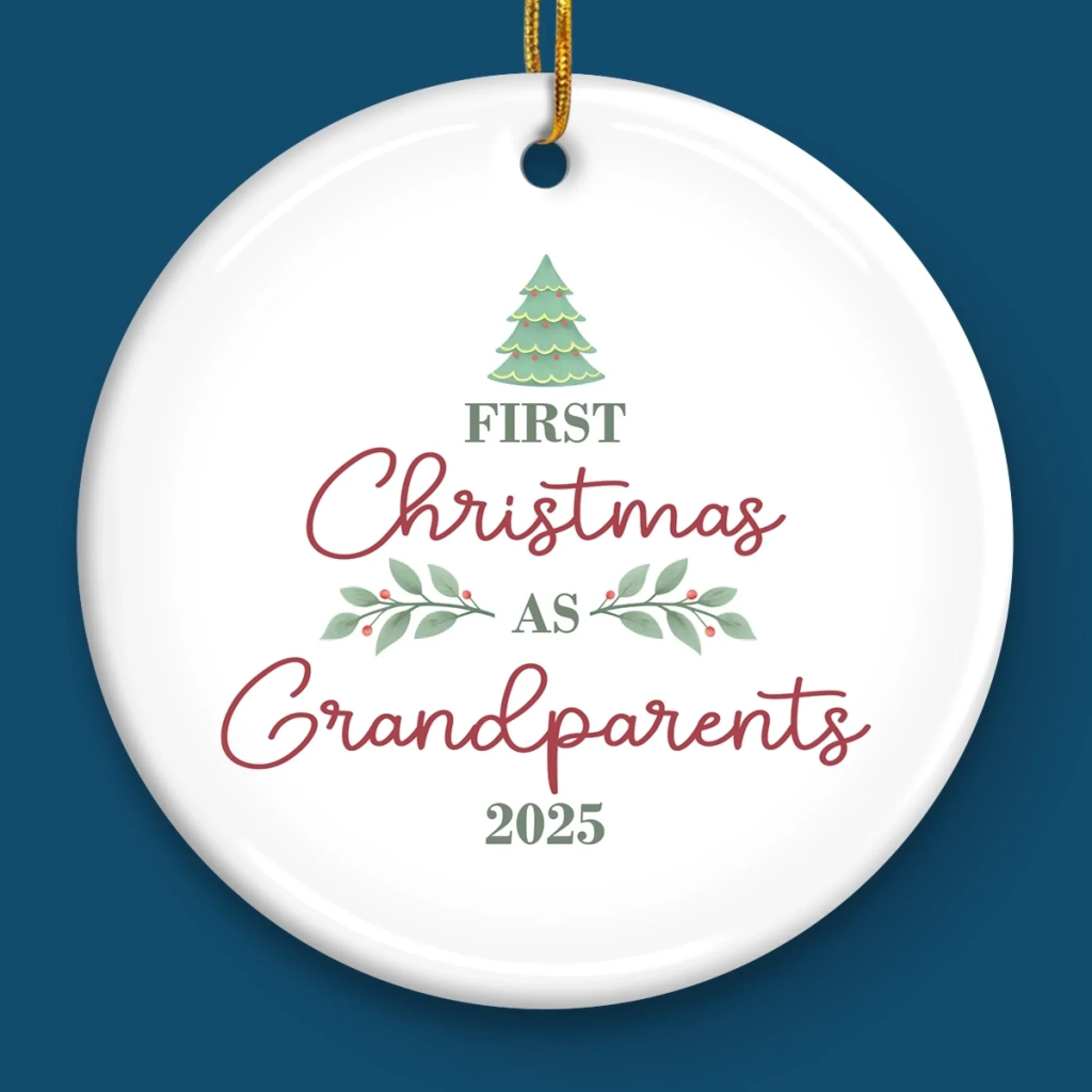 Custom Baby's First Christmas Grandparents Ceramic Ornament - Personalized Christmas Birthday Gifts For First Time Grandparents, Future Grandpa and Grandma, Family - Christmas Crew Got Cuter - Image 4