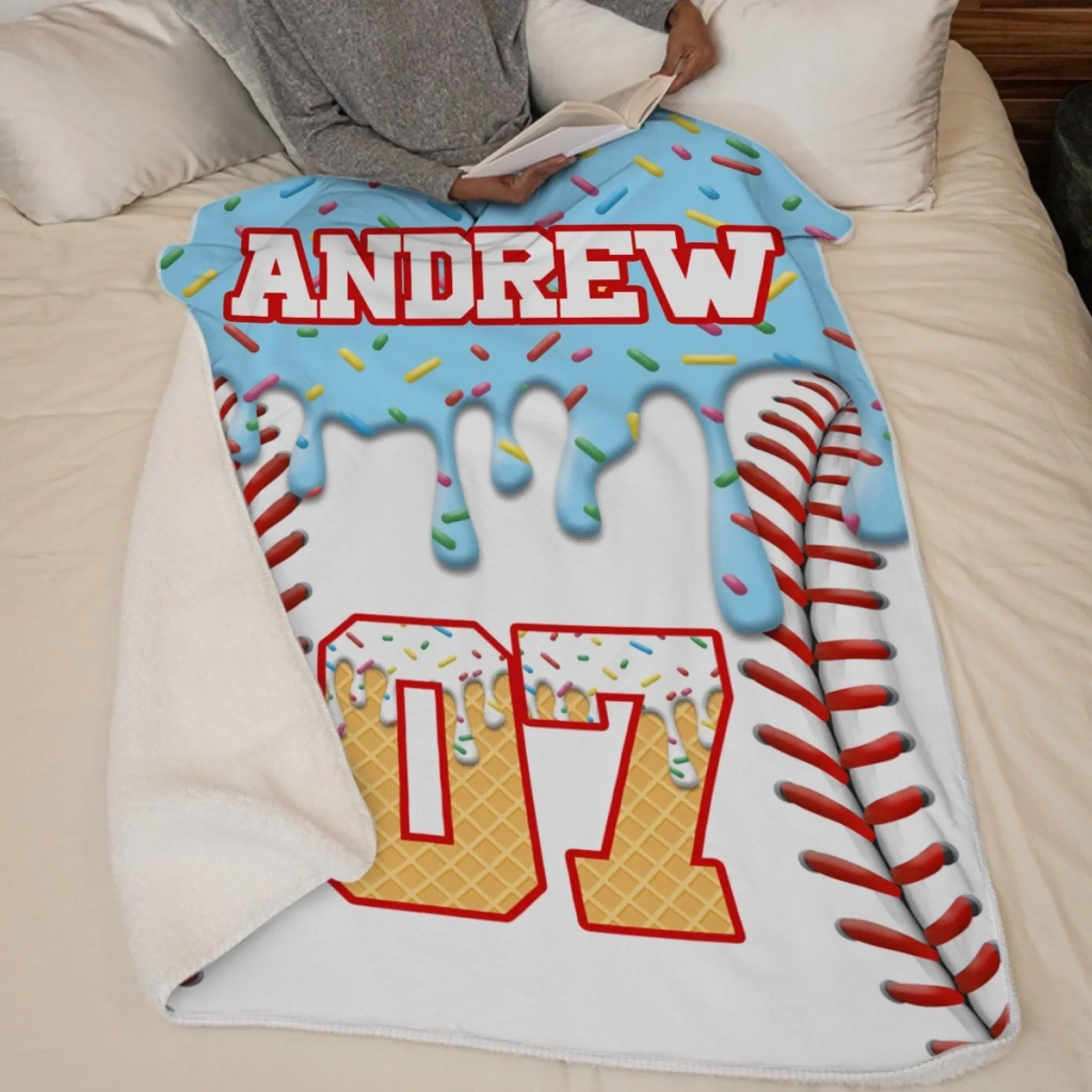 Custom Baseball Blanket - Personalized Birthday Baseball Gifts For Baseball Lovers, Sports Fans, Sports Lovers - Home Run Energy - Image 5