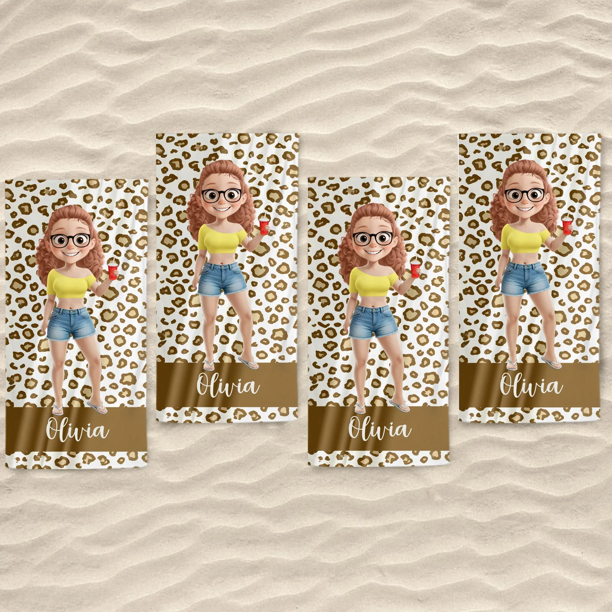 Custom Beach Towel - Personalized Summer Vacation And Travel Gifts For Women - Sun, Sand, And Sips - Image 9