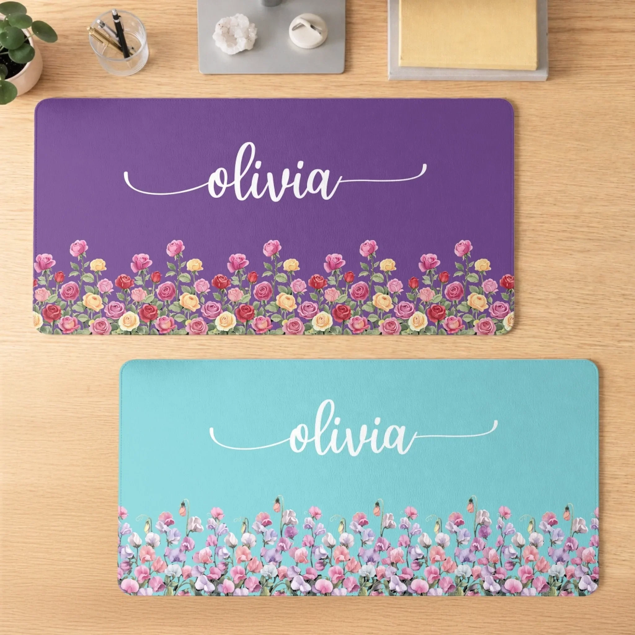 Custom Birth Month Flower Desk Mat - Personalized Birthday Gifts For Besties, Sisters, BFF, Family, Yourself - Living Life My Way - Image 2