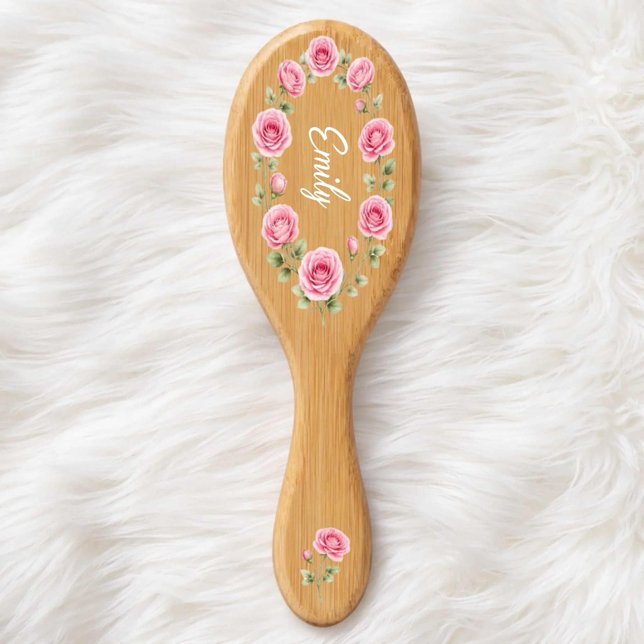 Custom Birth Month Flower Hair Brush - Personalized Thank You Graduation Birthday Gifts For Her, Friends, Sisters, Daughters, Mother, Bridesmaid - Besties Always Stick Together - Image 2